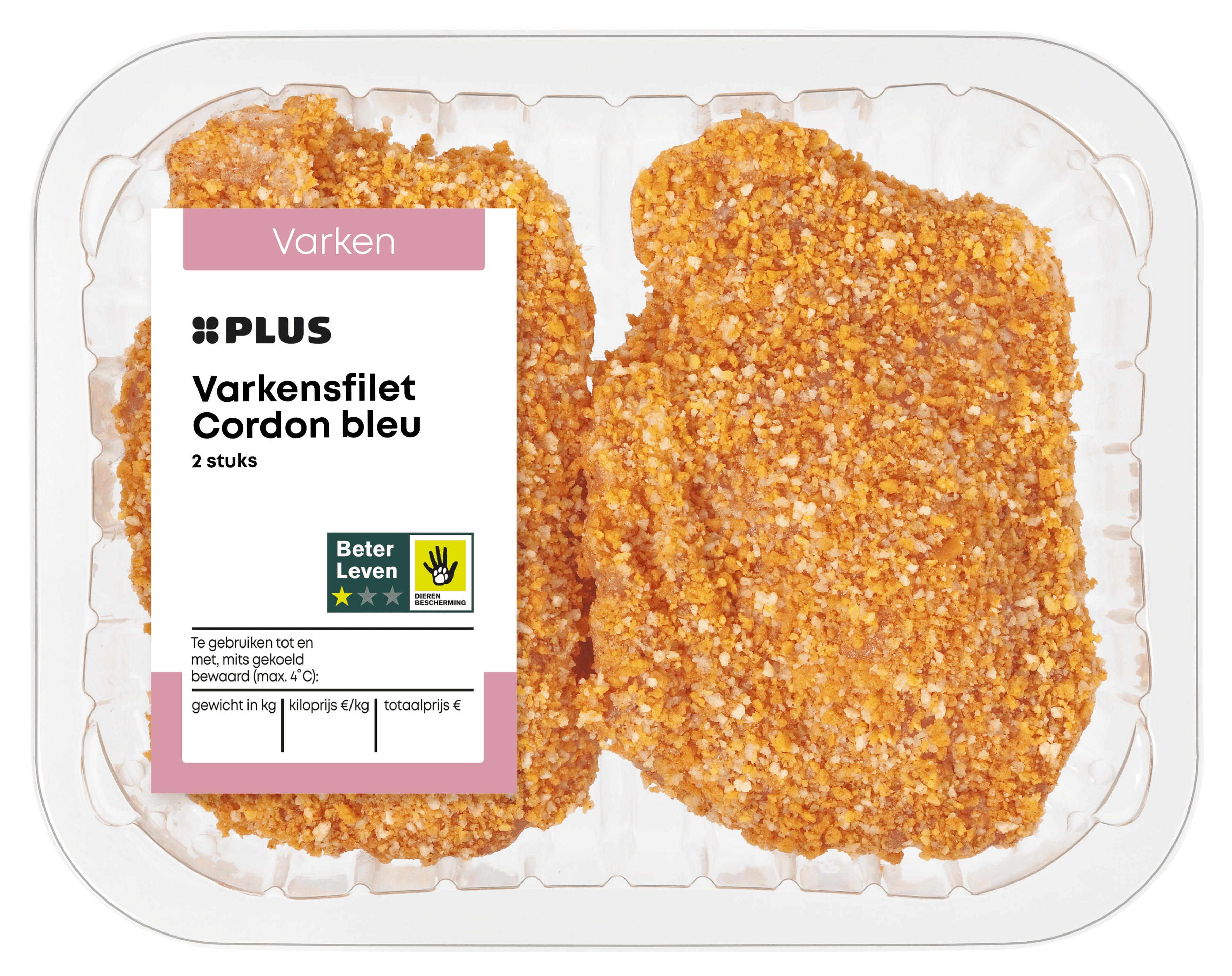 PLUS Varkens cordon bleu 2 stuks