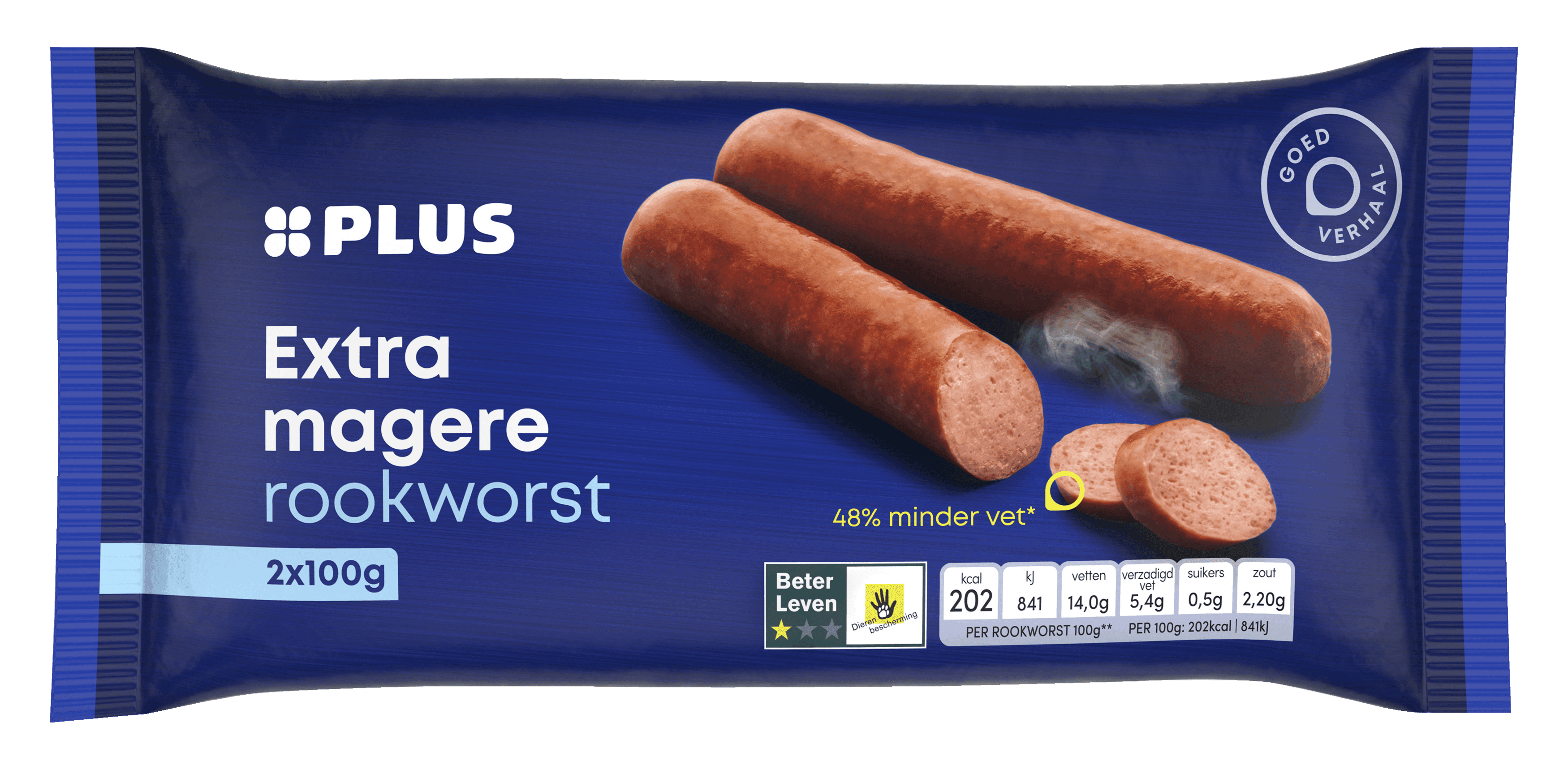PLUS Extra magere rookworst 2-pack