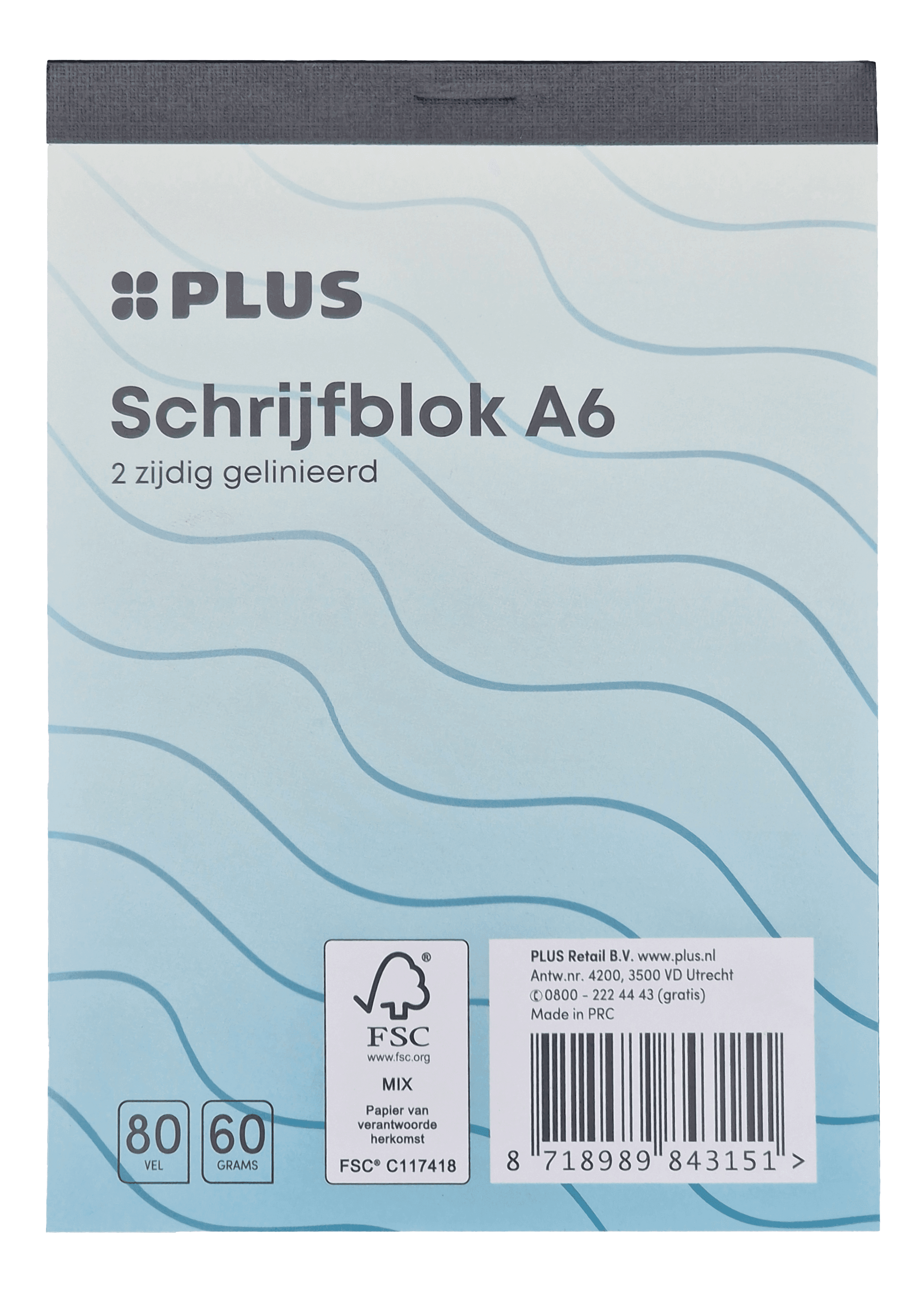 PLUS Schrijfblok A6 80 vel