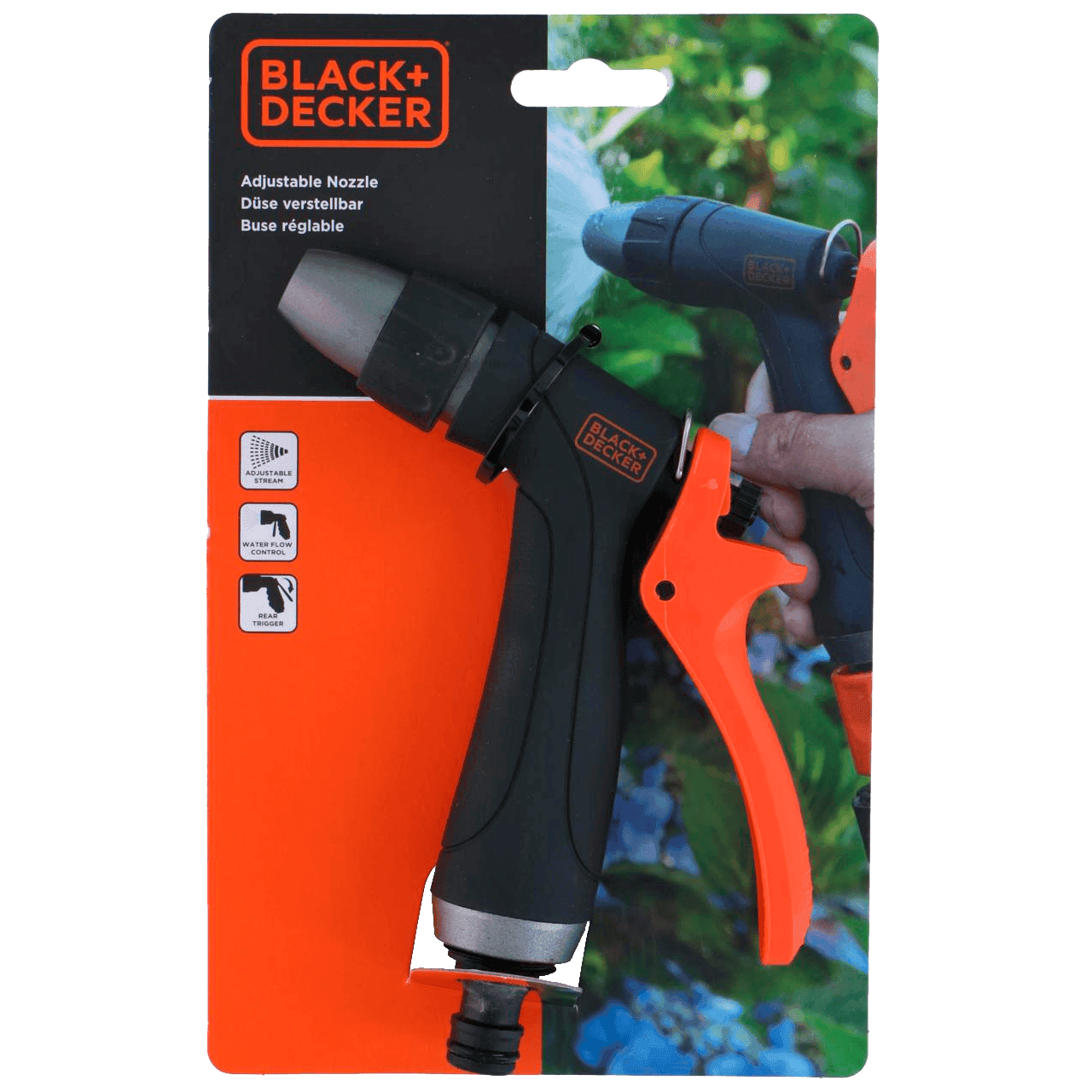 Black & Decker Verstelbare sproeiknop tuinslang