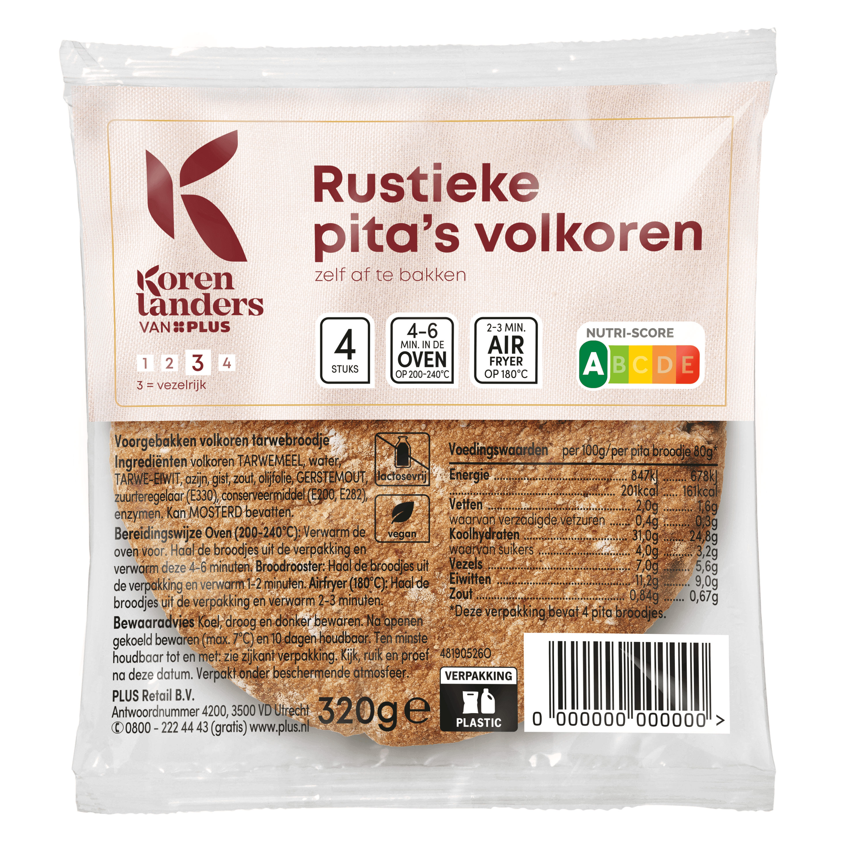 PLUS Korenlanders Pita's rustiek volkoren