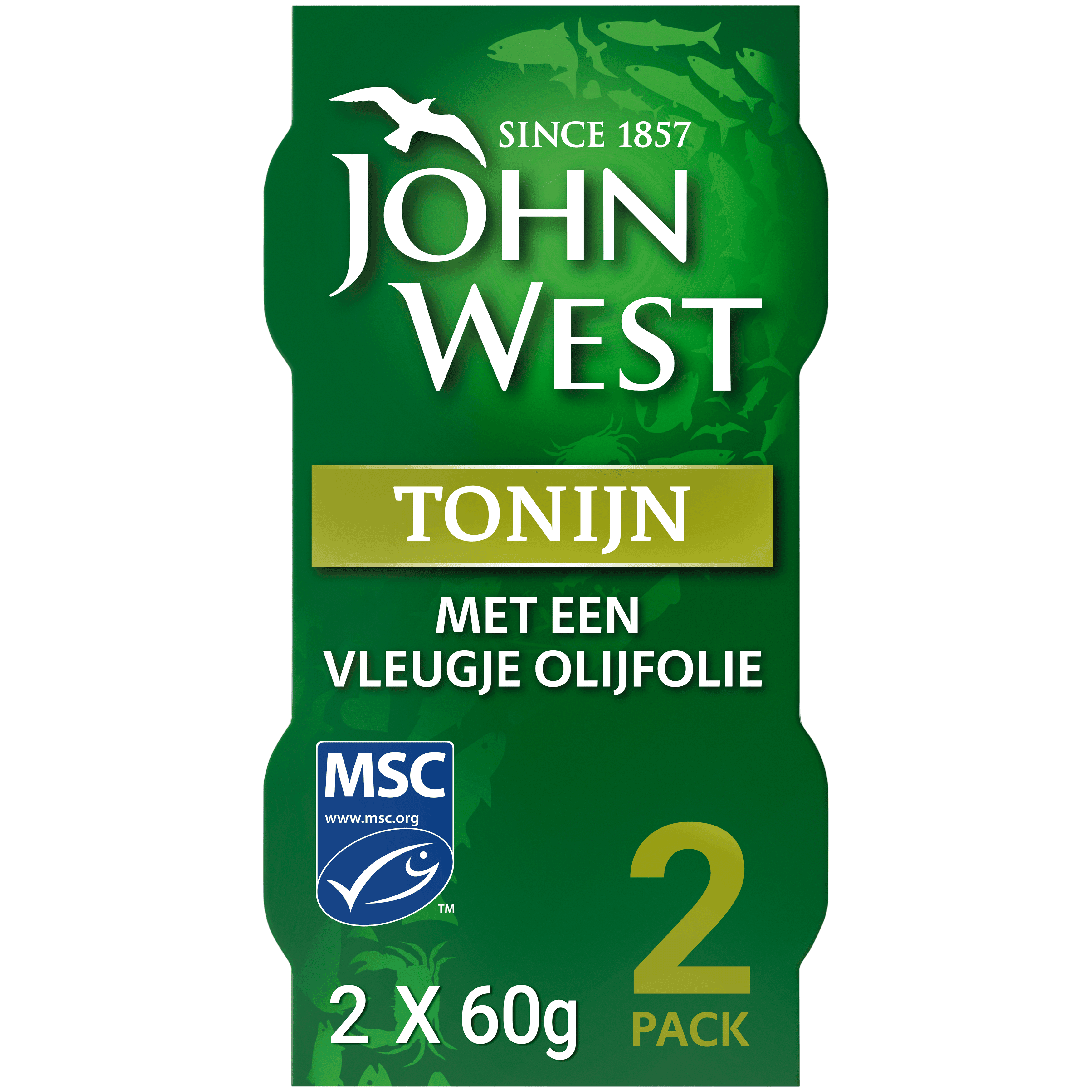 John West Tonijnstukken olijfolie MSC 2 pack