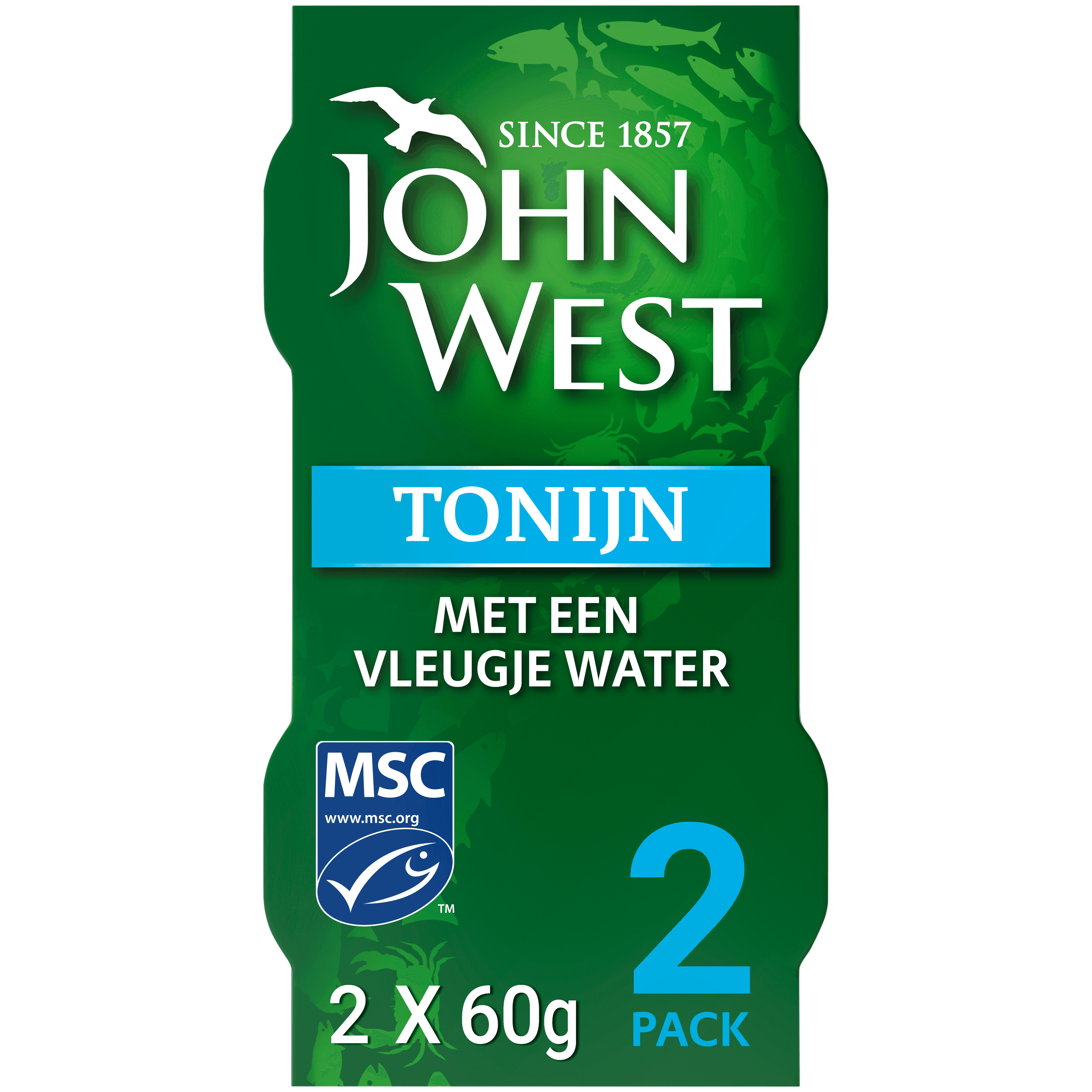 John West Tonijnstukken water MSC 2 pack