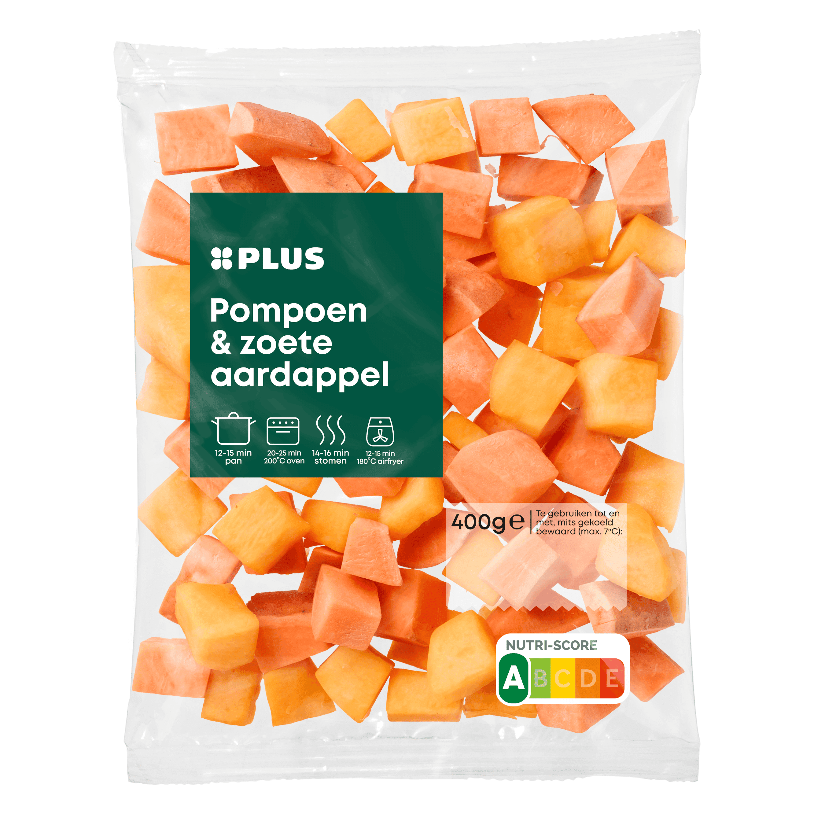 PLUS Zoete aardappel-Pompoen blokjes