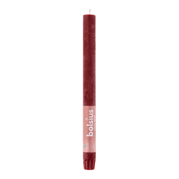 Bolsius Rustiek Shine dinerkaars Velvet Red