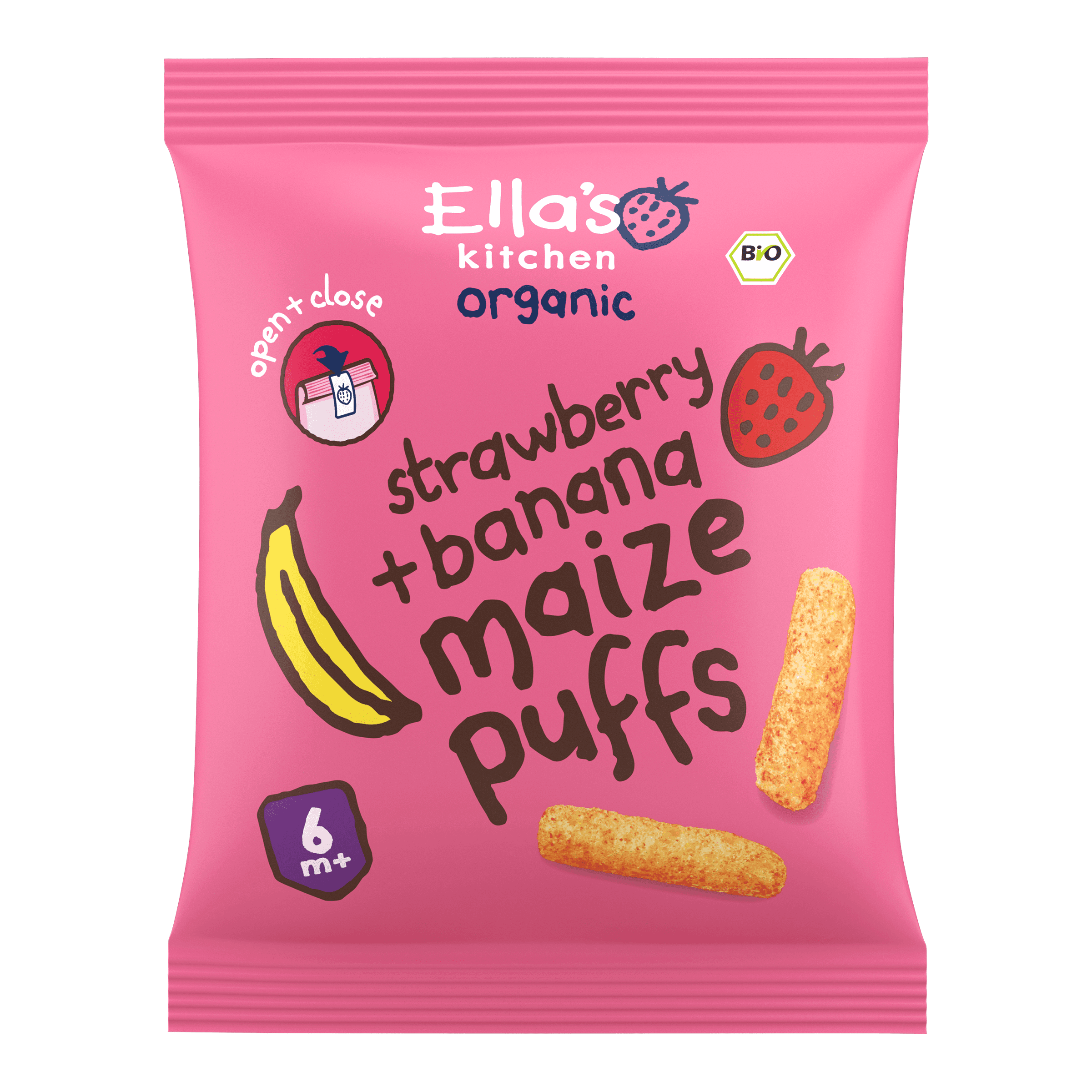 Ella's Kitchen Maize puffs aardbei + banaan 6m+