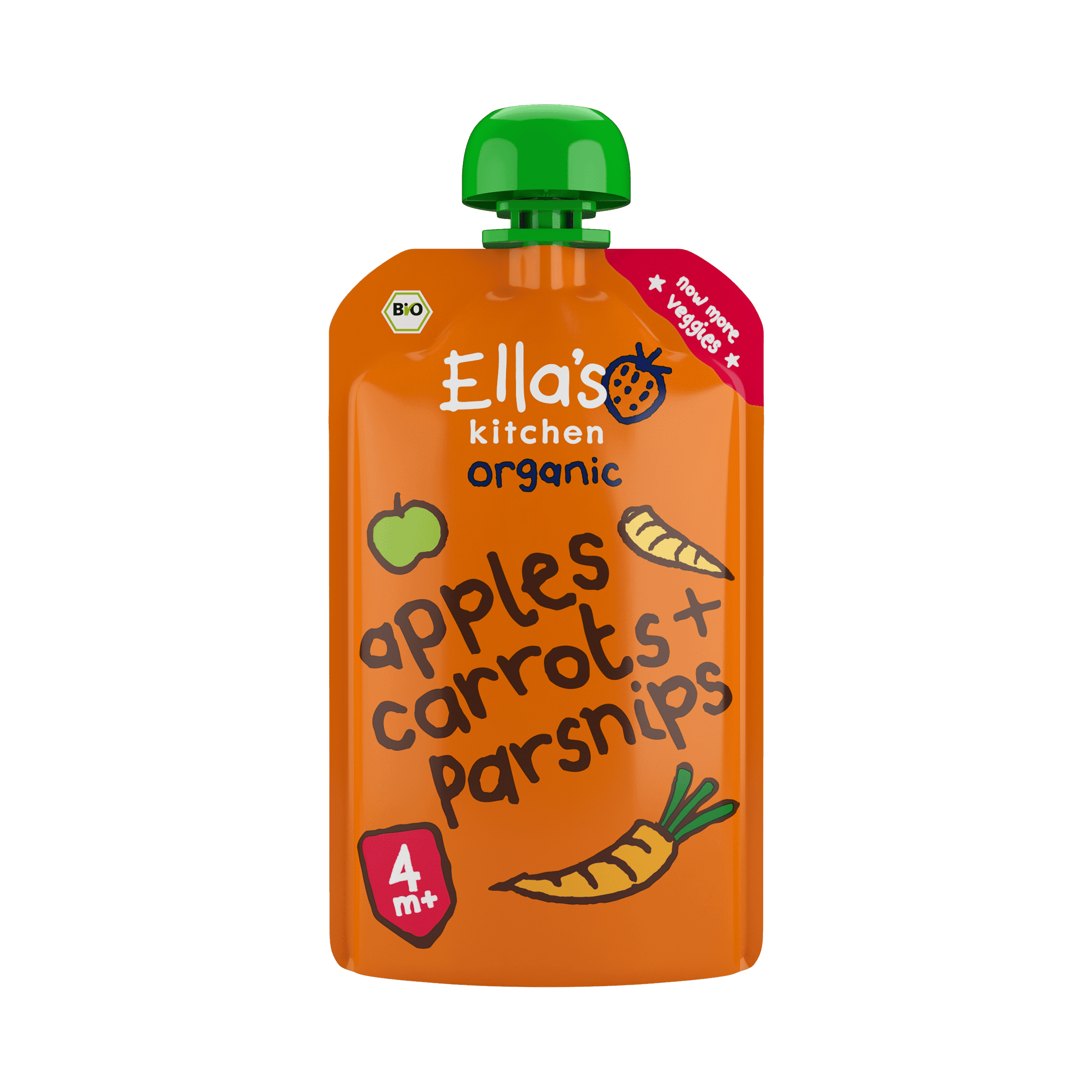 Ella's Kitchen Knijpfruit appel, wortel+pastinaak 4m+
