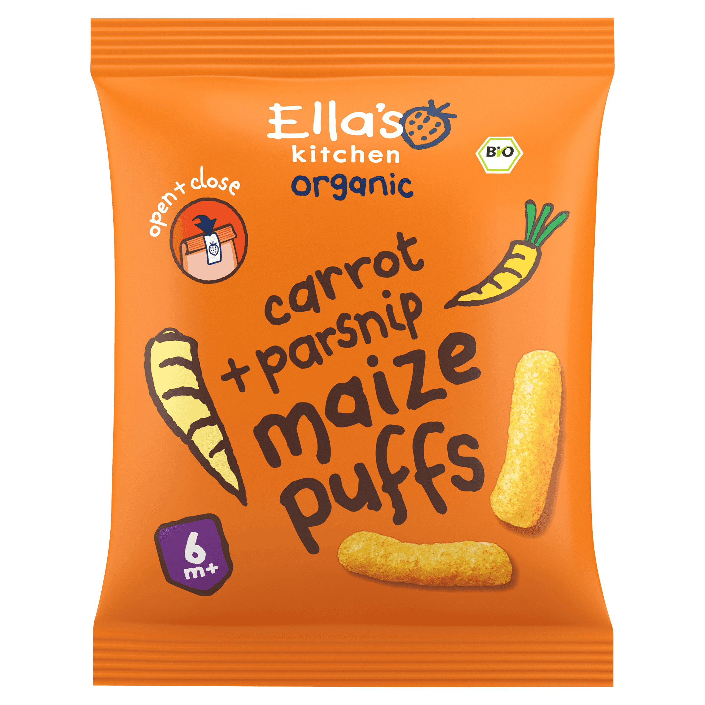 Ella's Kitchen Maize puffs wortel + pastinaak 6m+