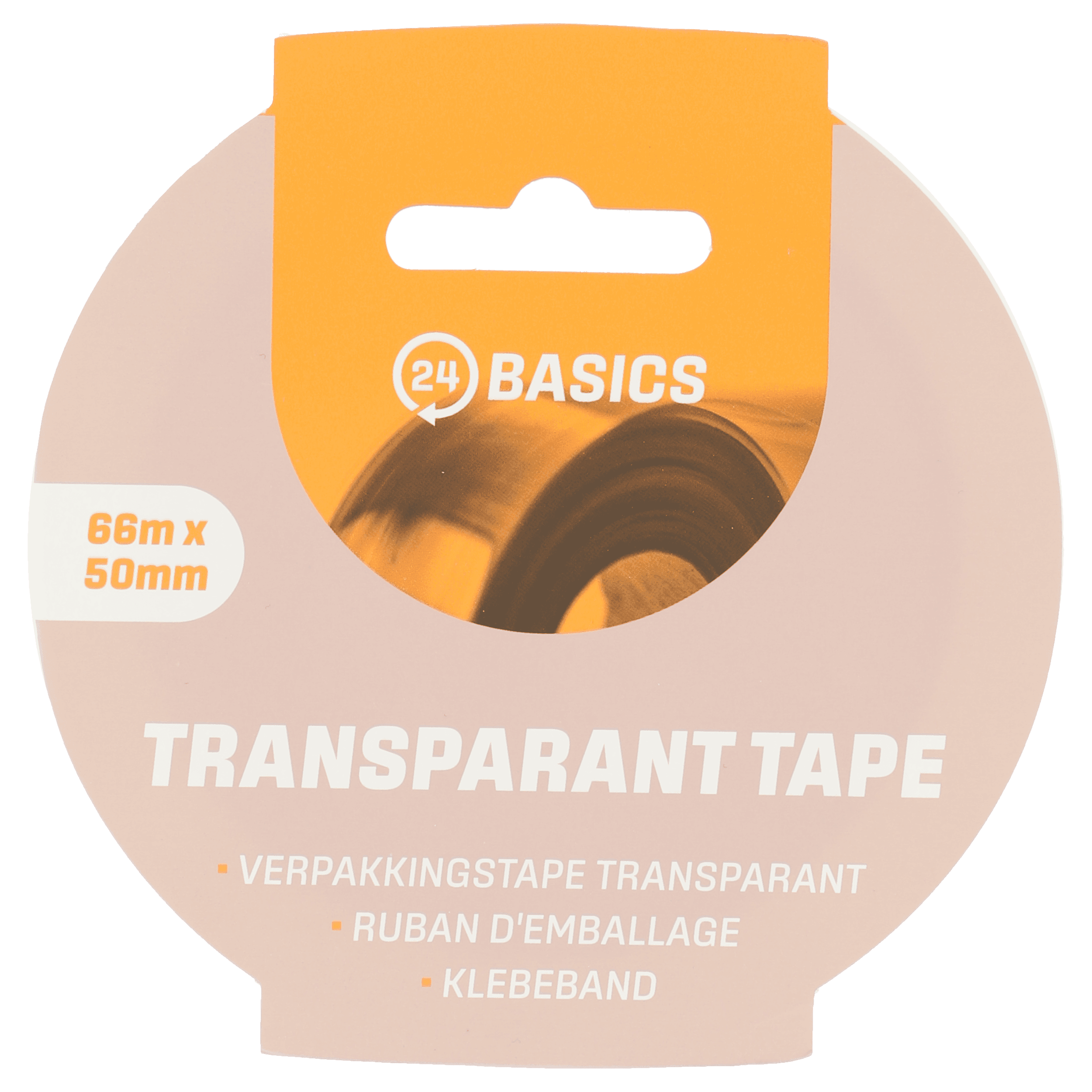 24Basics Verpakkingstape transparant 66m x 50mm