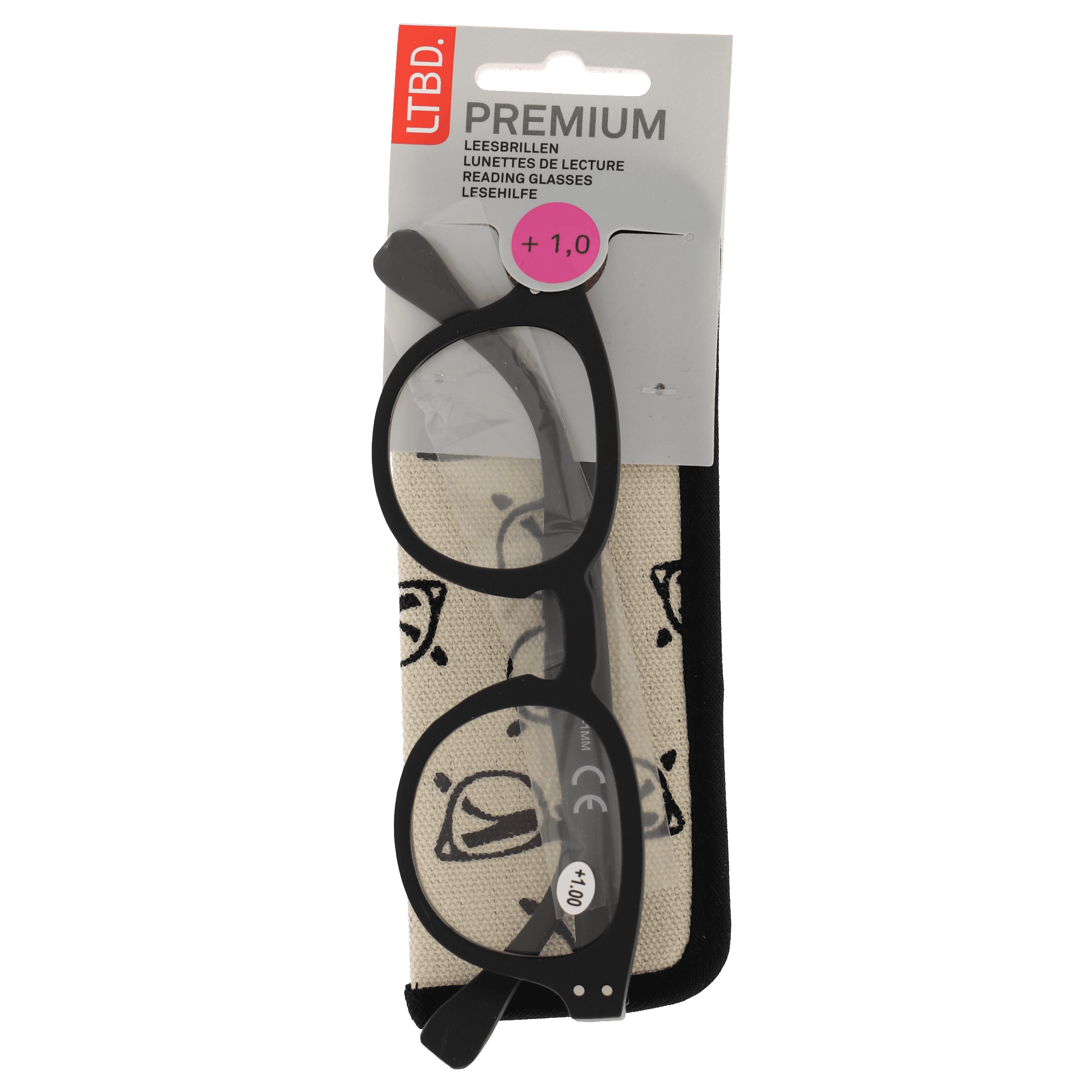 LTBD Premium leesbril zwart etui +1