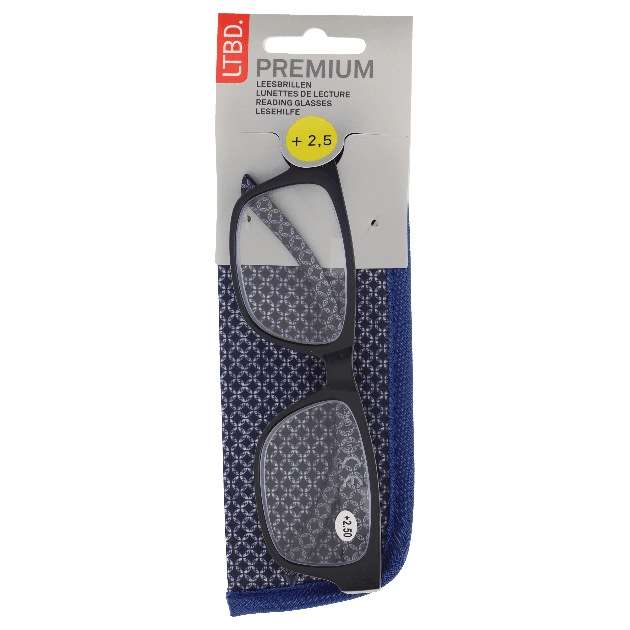 LTBD Premium leesbril blauw etui +2,5
