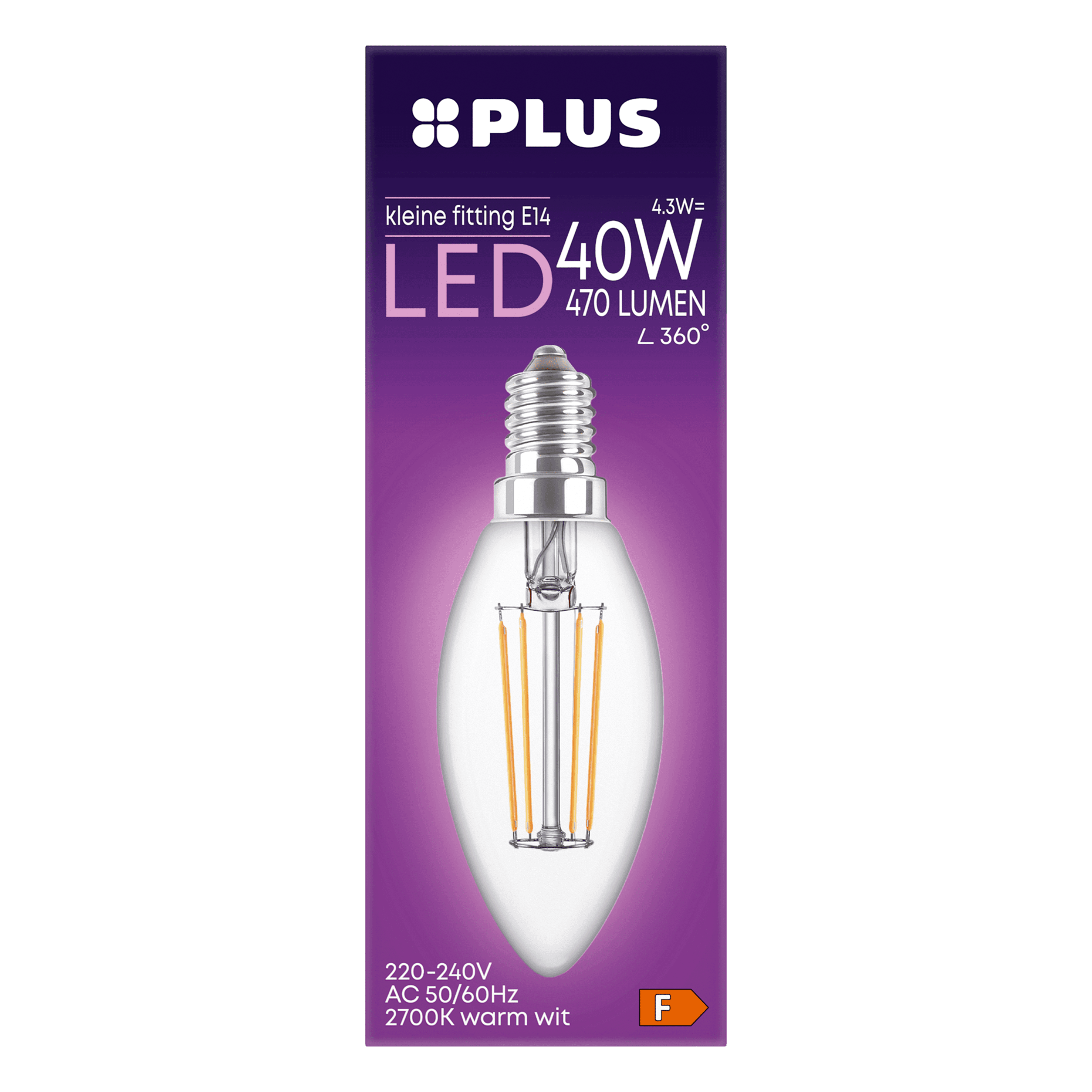 PLUS Lamp LED 40W Kaars kleine fit helder
