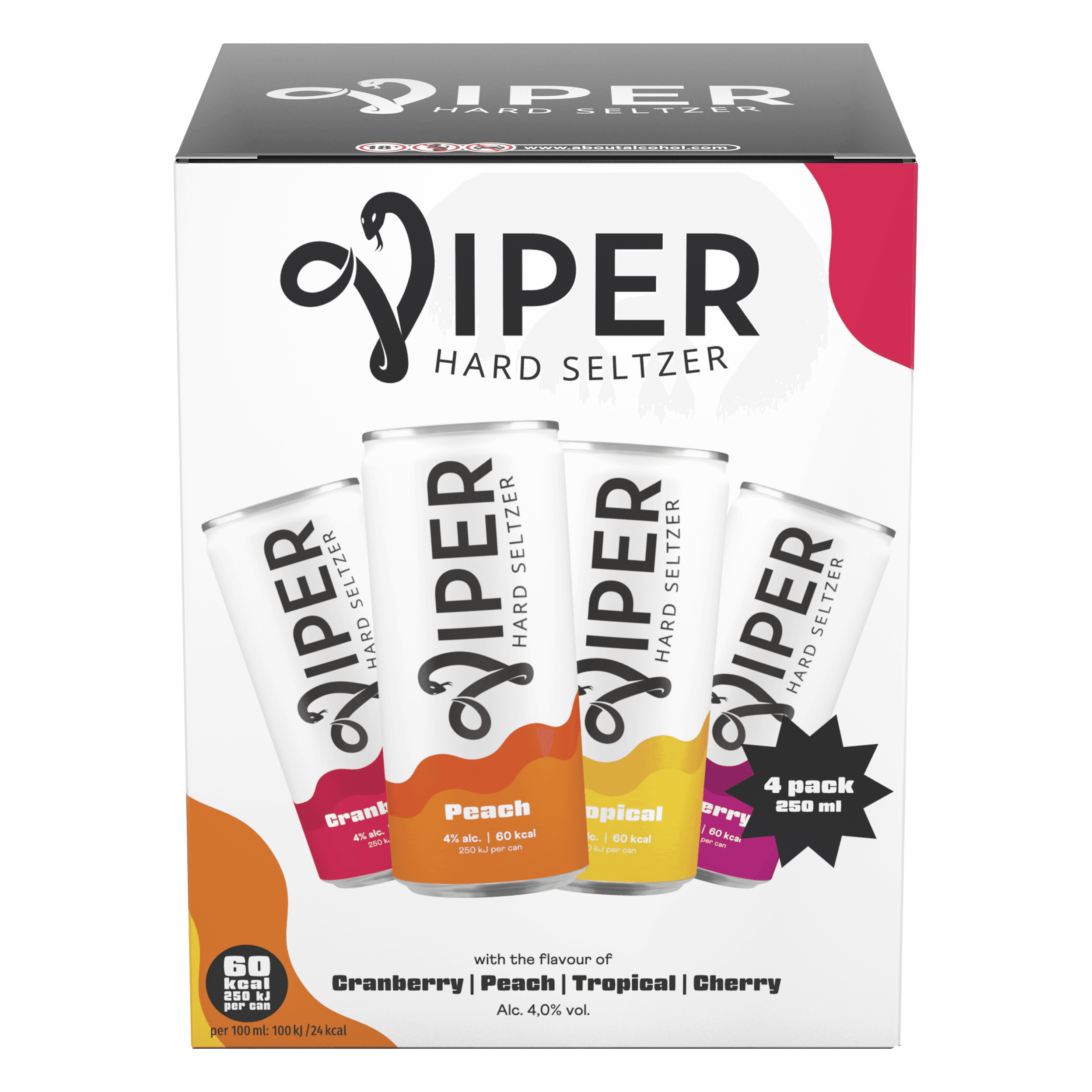 Viper Variety pack cranberry, peach, tropica
