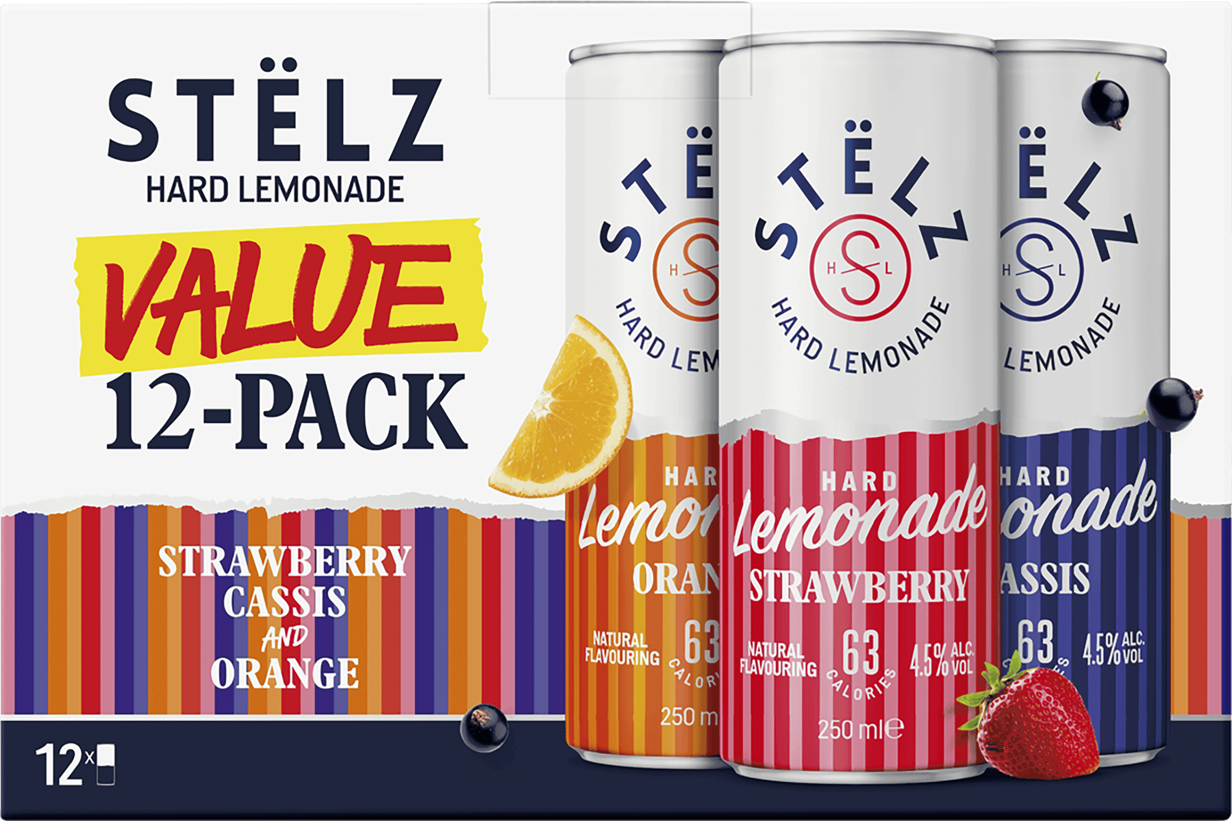 Stëlz Hard Lemonade Strawberry/Orange/Cassis