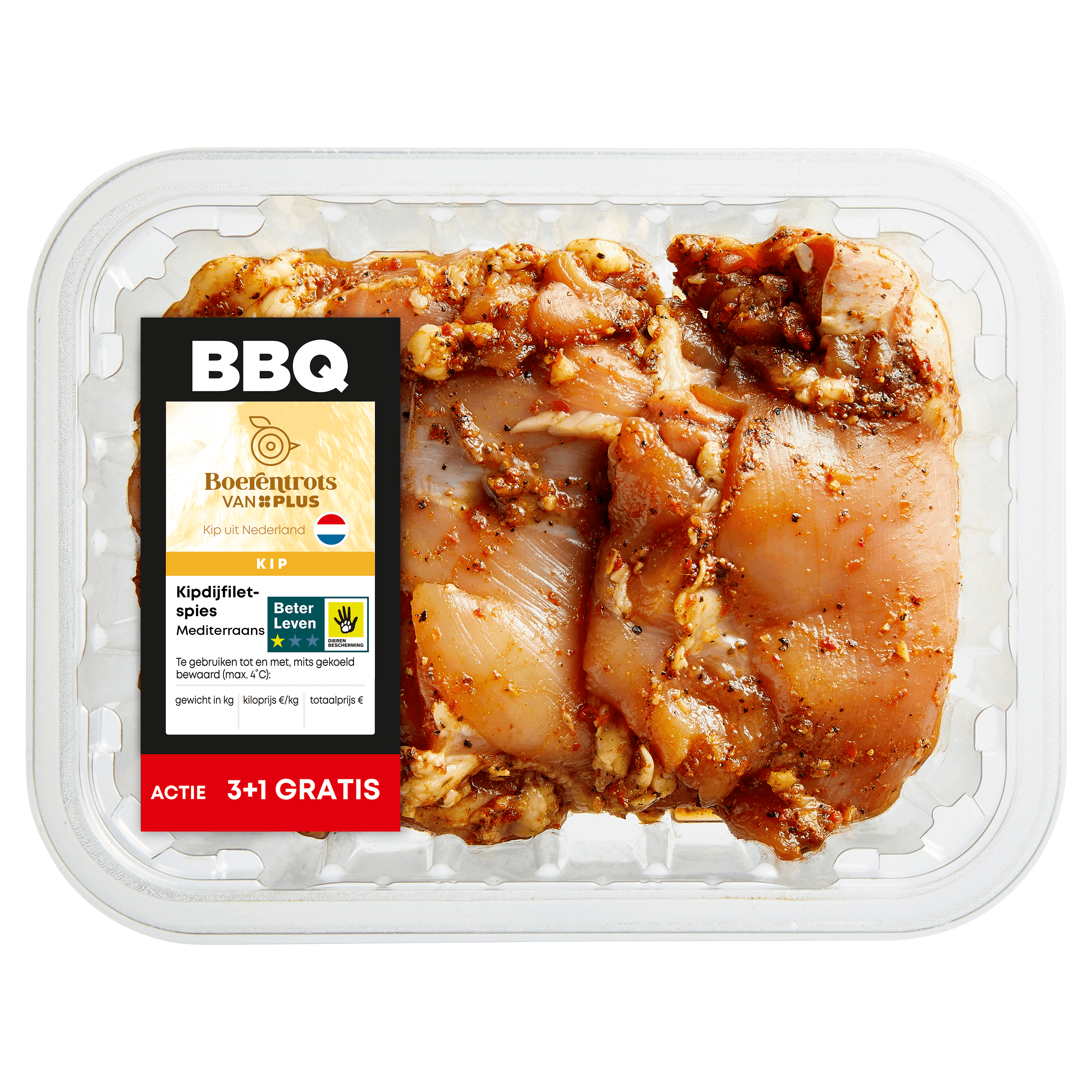 PLUS Boerentrots Kipdijfiletlapjes ultimate BBQ