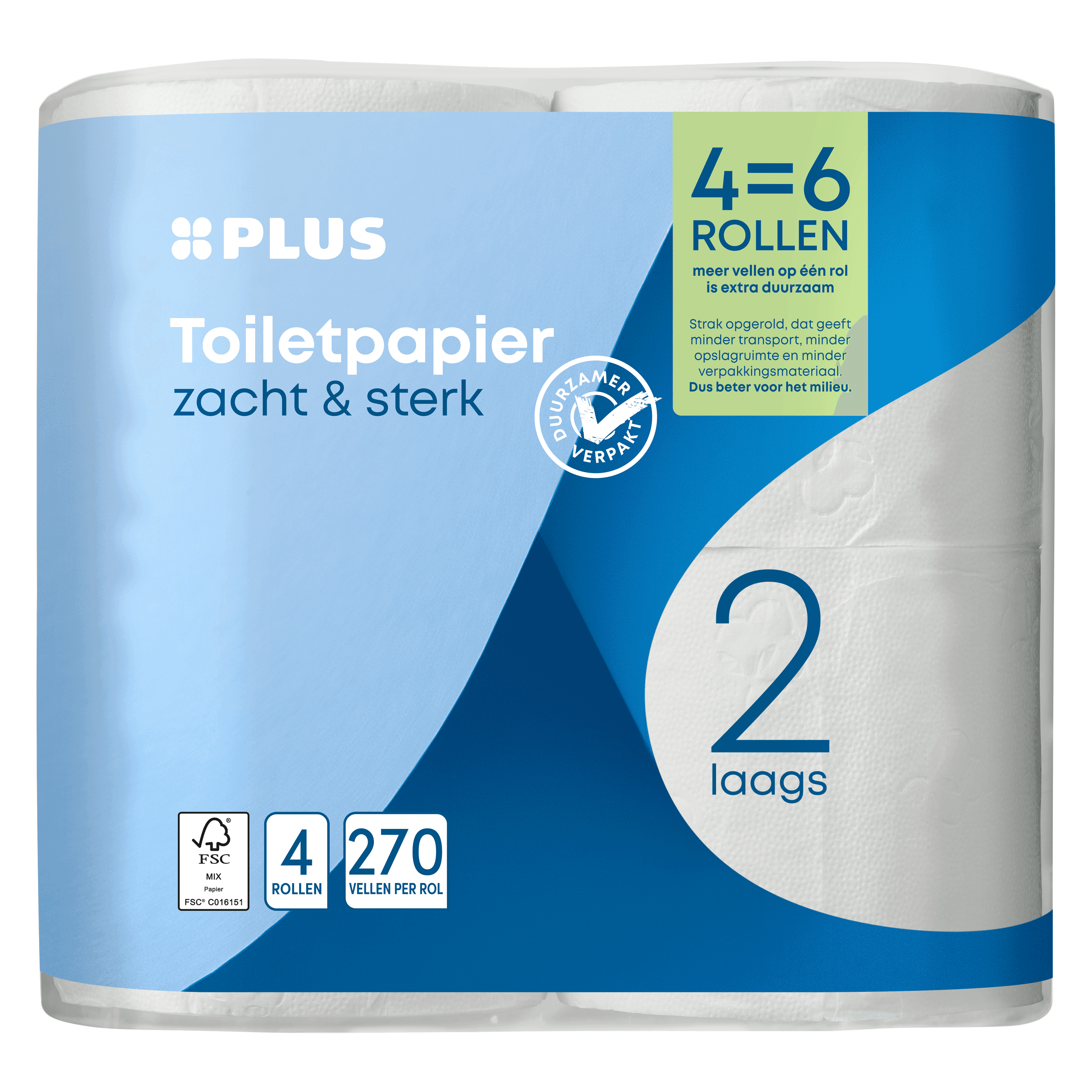 PLUS Toiletpapier 2-laags maxi