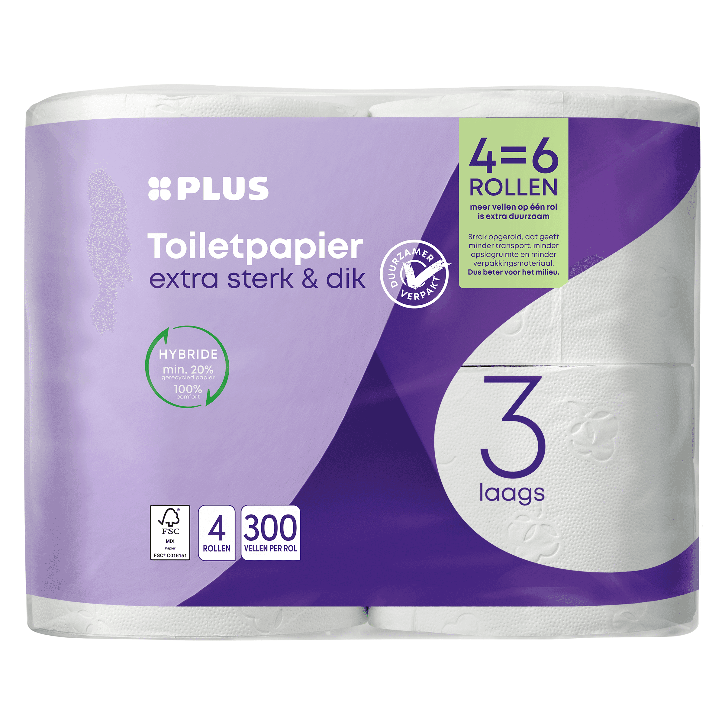 PLUS Toiletpapier 3-laags maxi