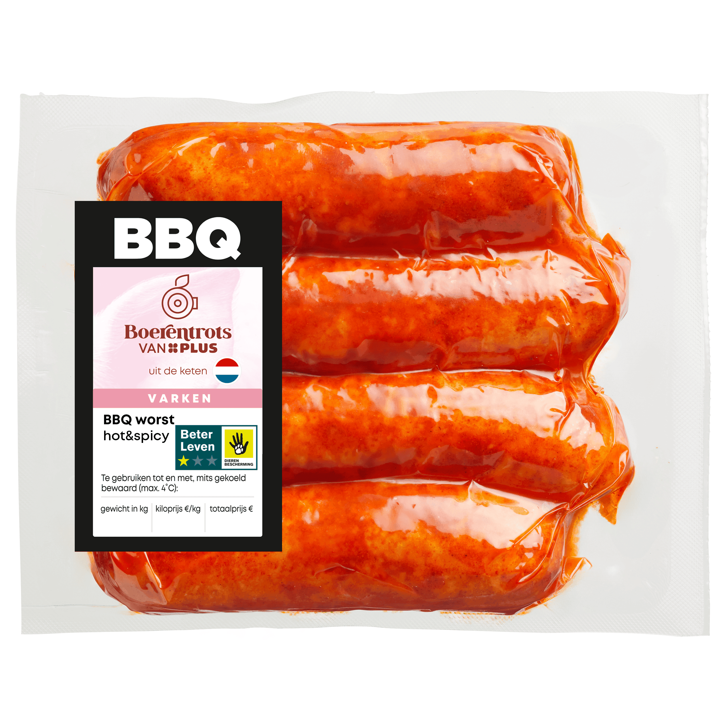 PLUS Boerentrots BBQ worst Hot & Spicy