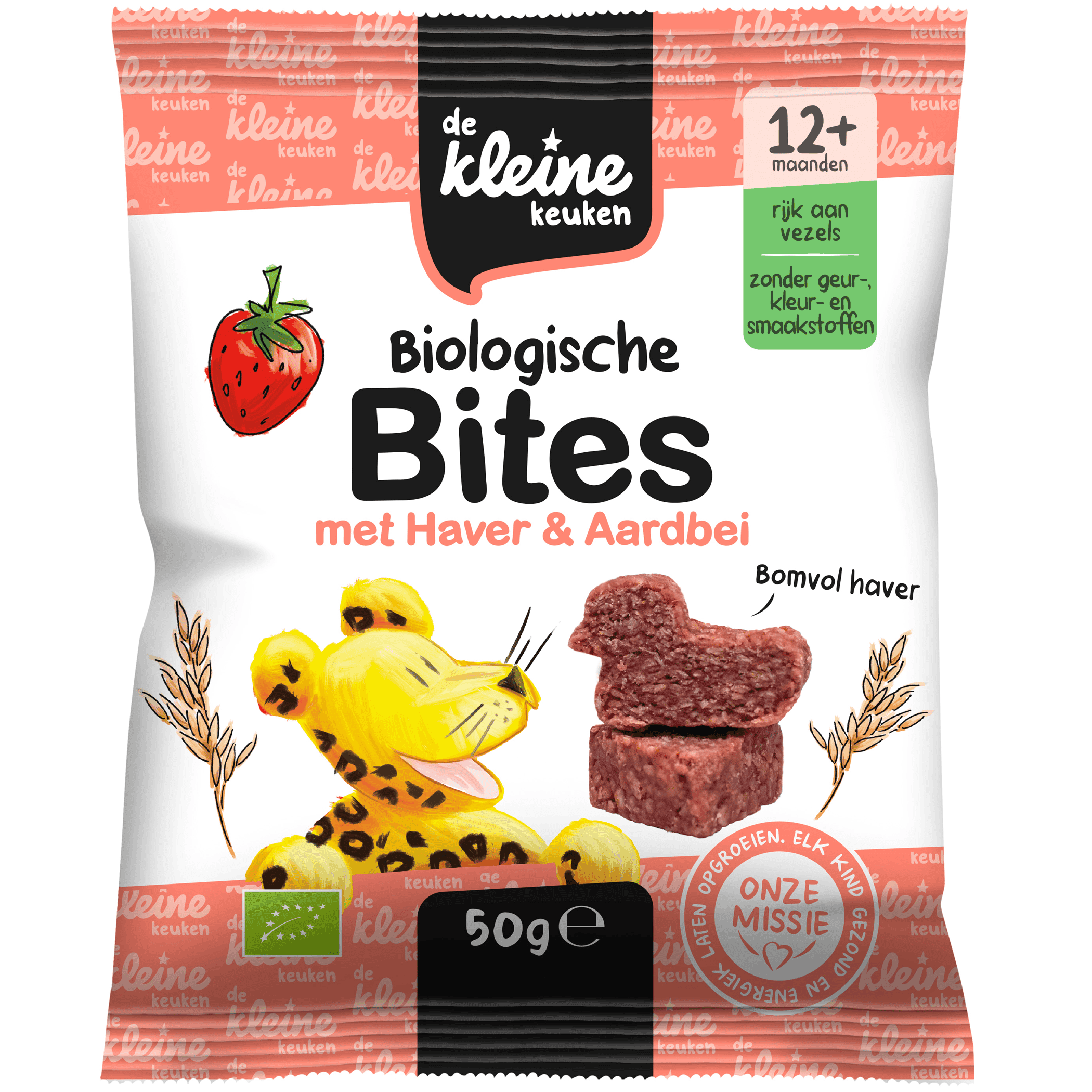 De Kleine Keuken Bites haver aardbei 12+