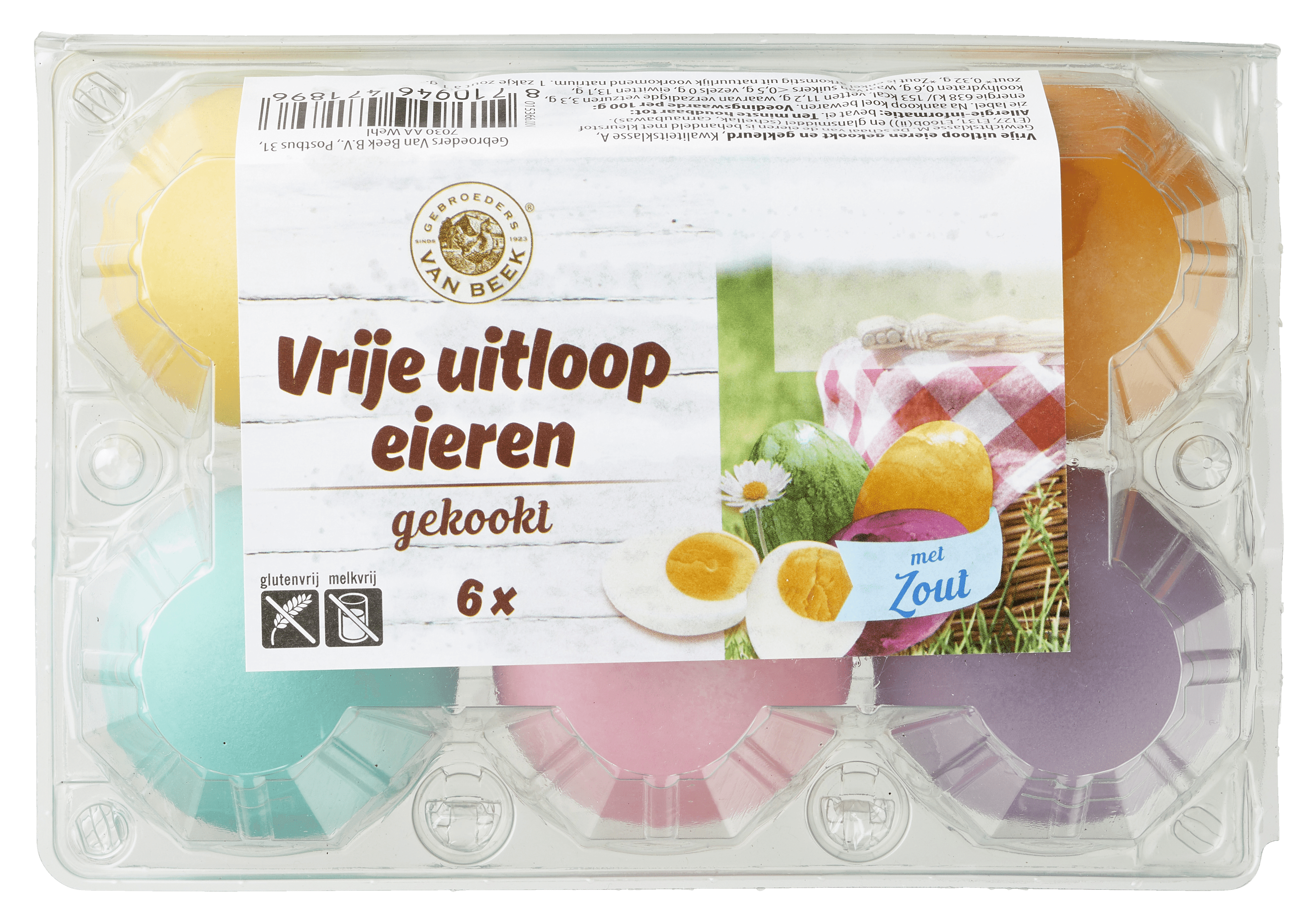 Van Beek Gekleurde gekookte vrije uitloopeieren