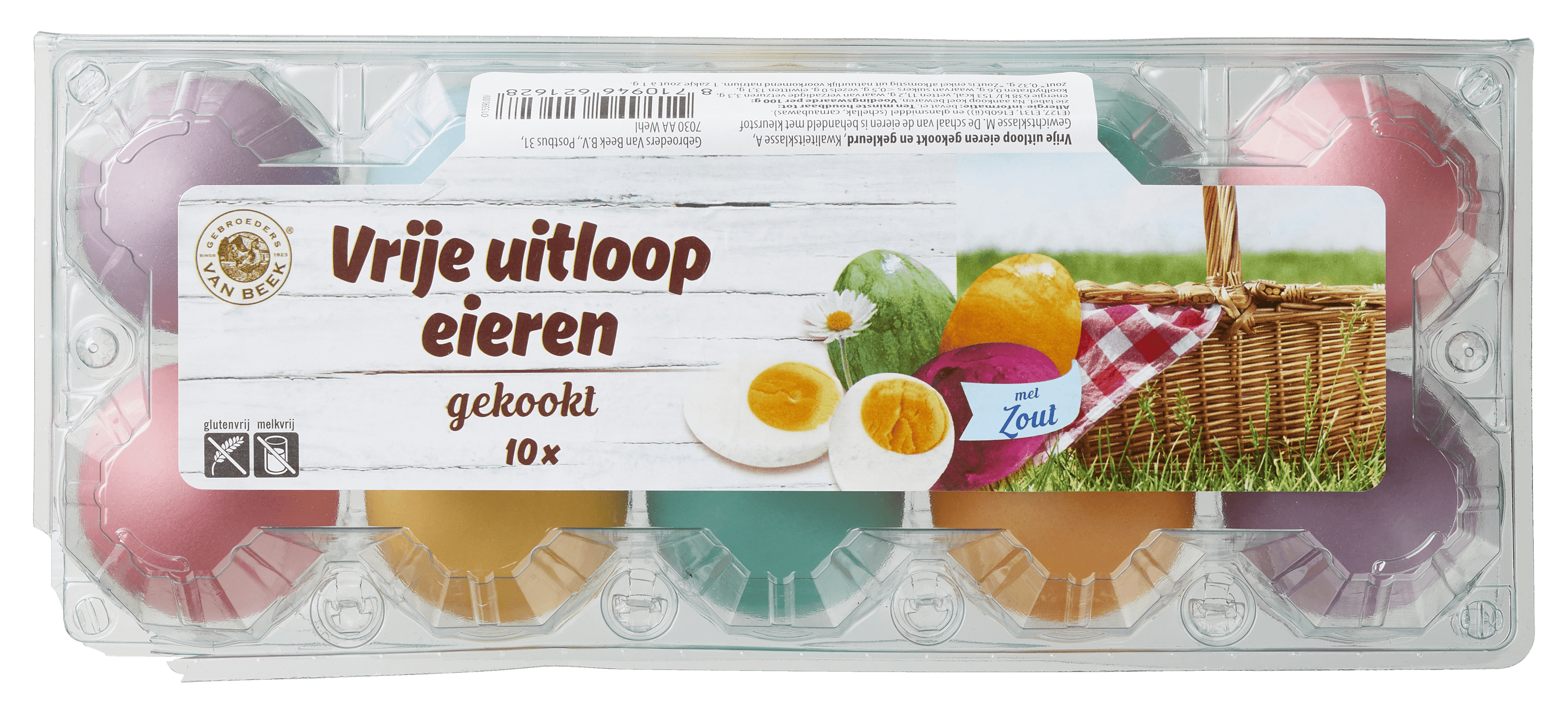 Van Beek Gekleurde gekookte vrije uitloopeieren
