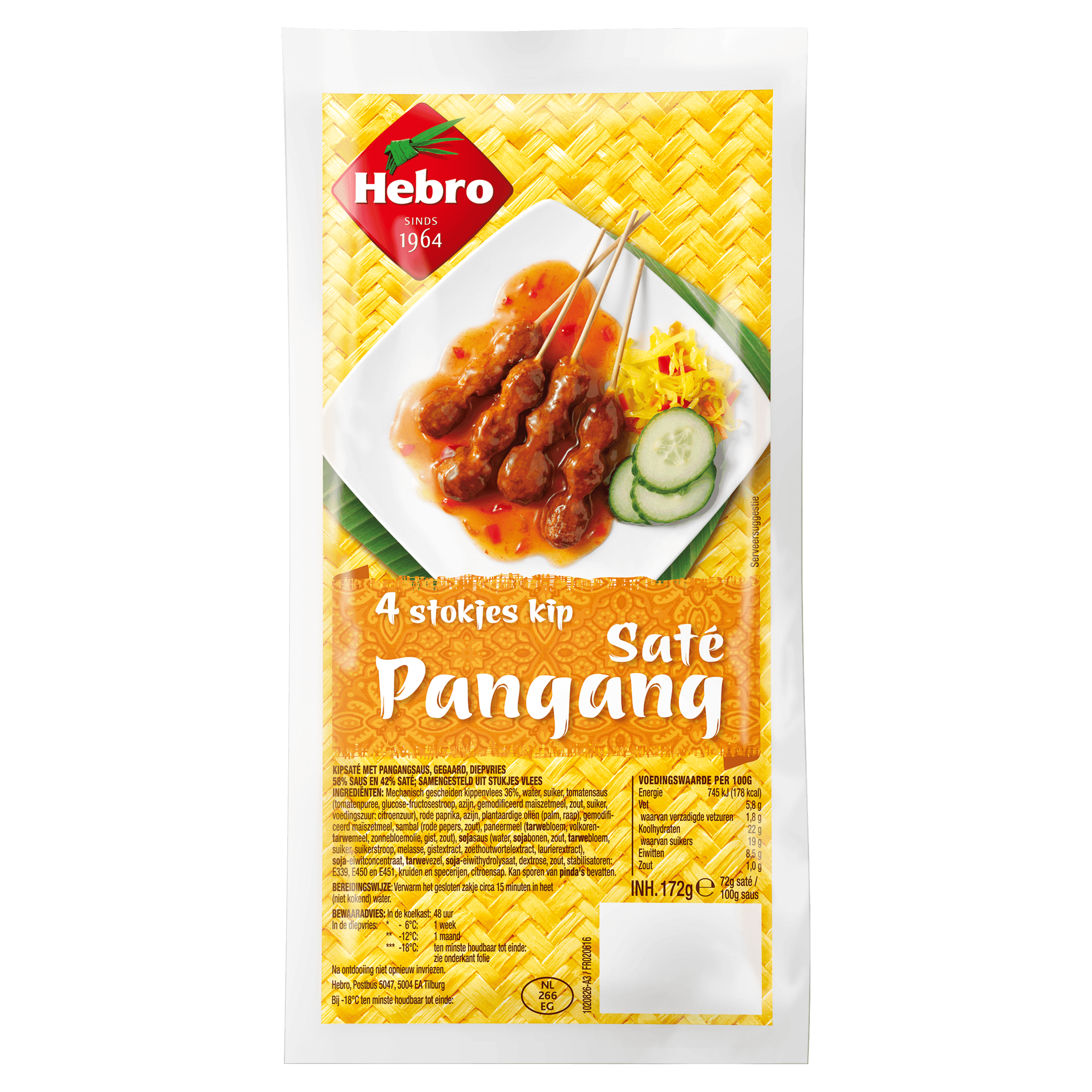 Hebro 4 Stokjes Kipsaté Pangang