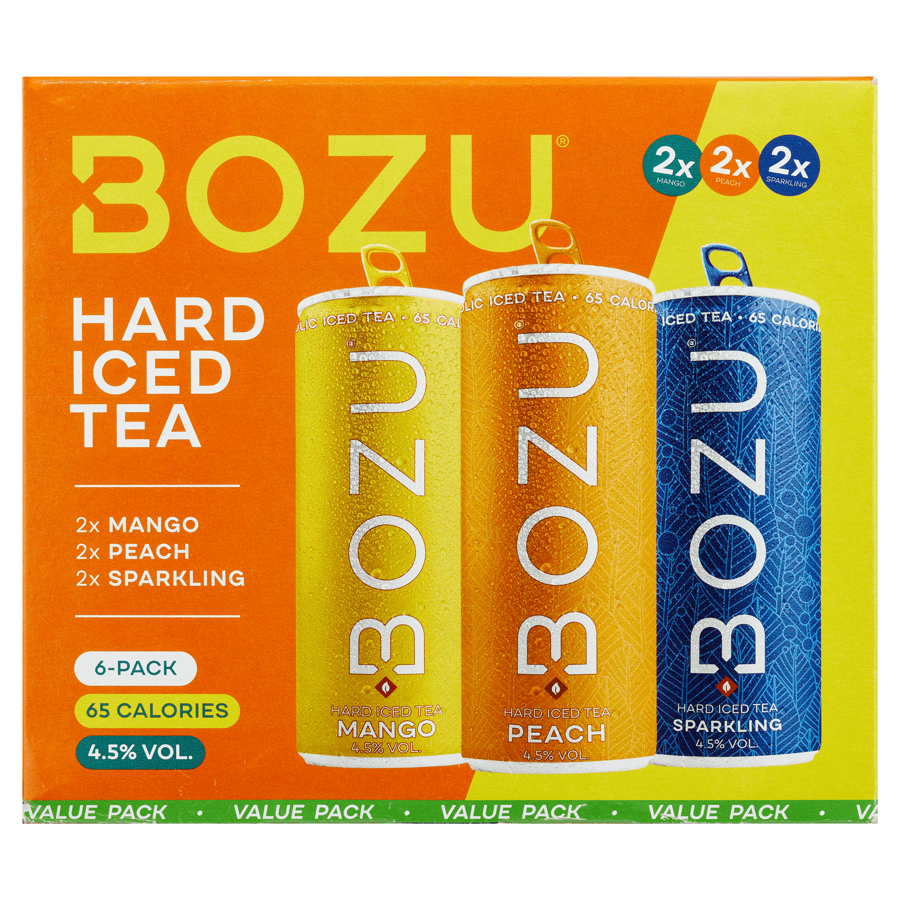 BOZU Six-Pack Iced Tea Peach/Green/Mango