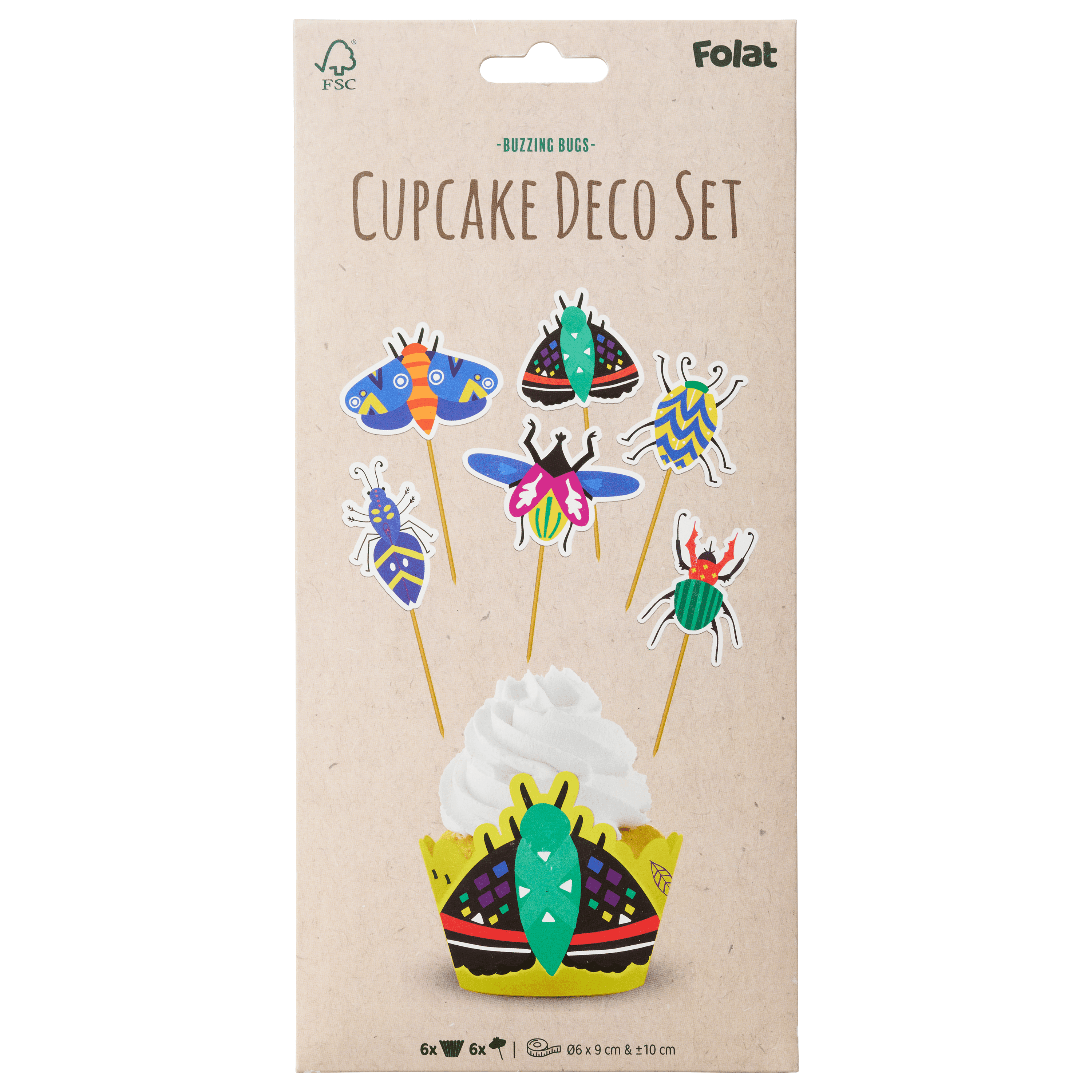 Folat Cupcake Decoratie Set - Buzzing Bugs