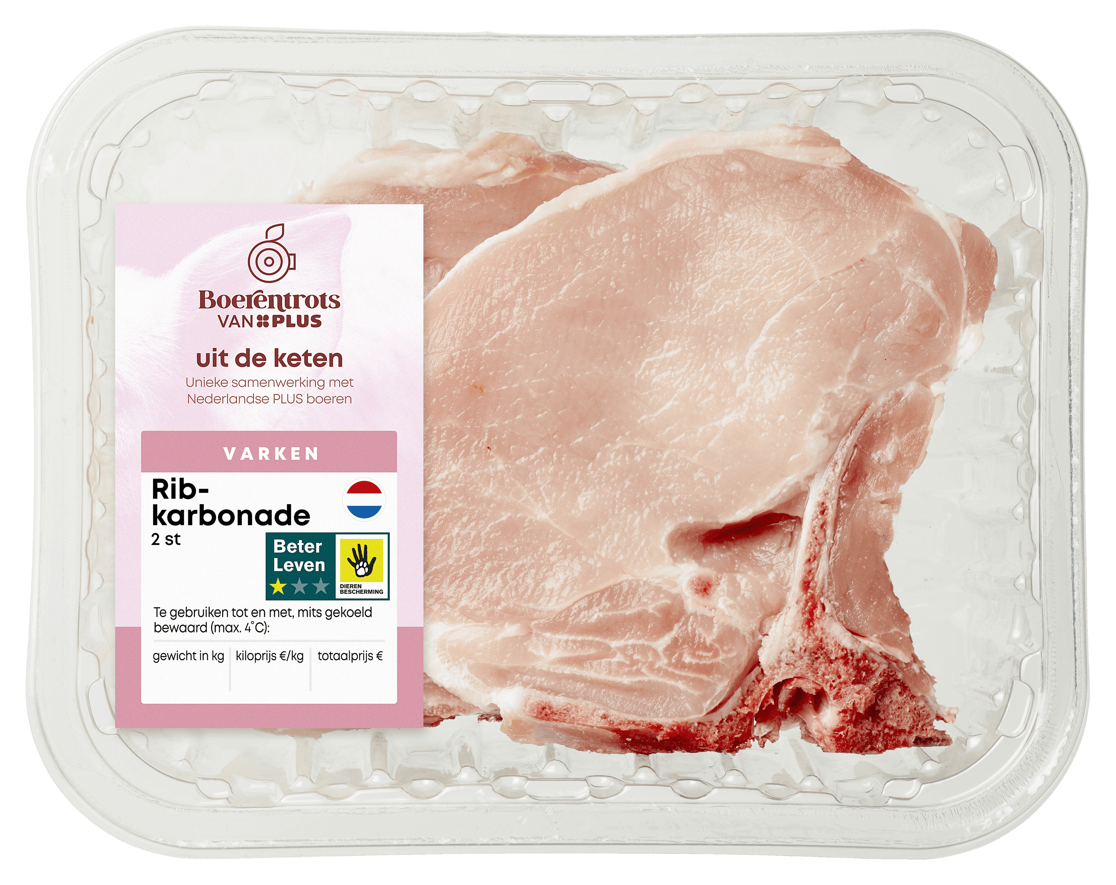 PLUS Boerentrots Ribkarbonade 2 stuks