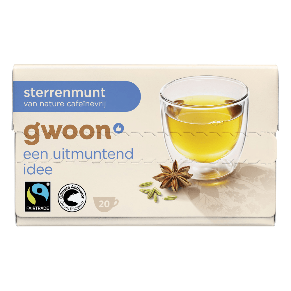 G'woon Kruidenthee sterrenmunt 20 zk.