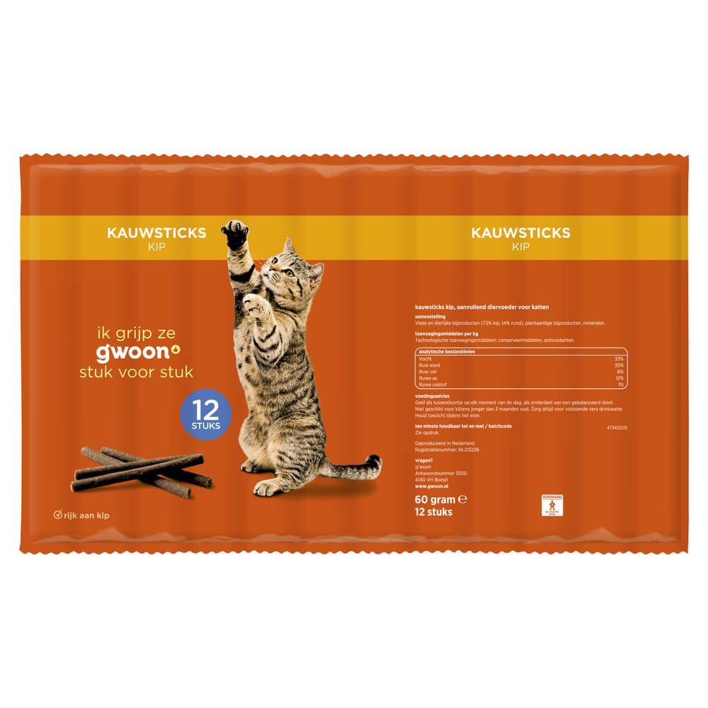 G'woon Kauwsticks Kip