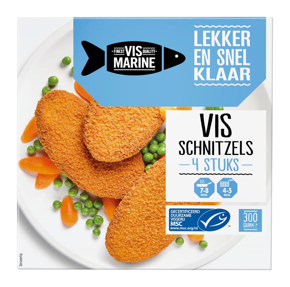 VisMarine Vis Marine Vis Schnitzels 4 Stuks 300 g