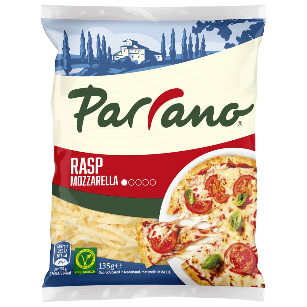 Parrano Mozzarella geraspt 40+