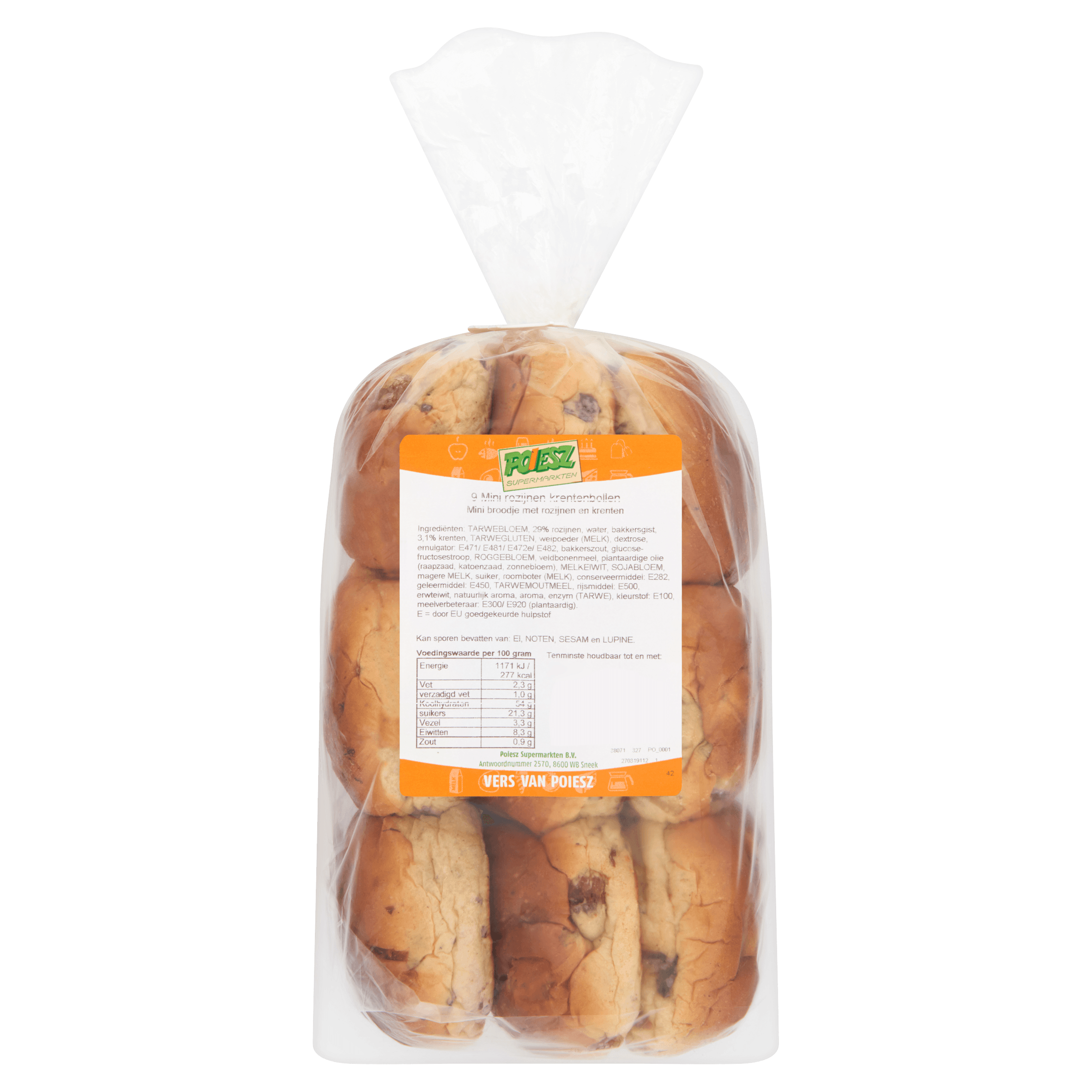 POIESZ Mini rozijnen krentenbollen 9 st.