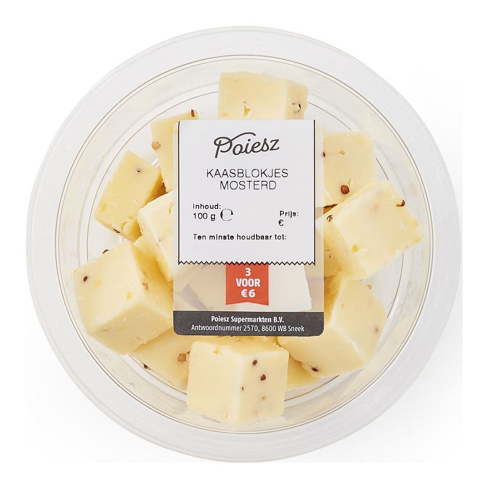 POIESZ Kaasblokjes mosterd