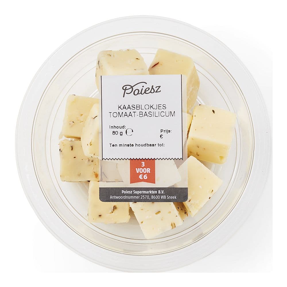 POIESZ Kaasblokjes tomaat-basilicum