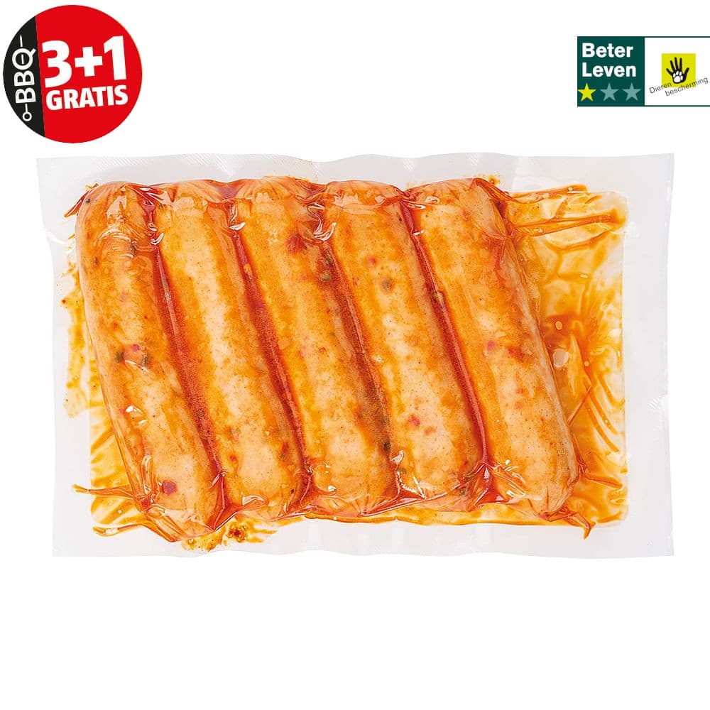 Poiesz Kip BBQ worsten smokey chicken 5 stuks