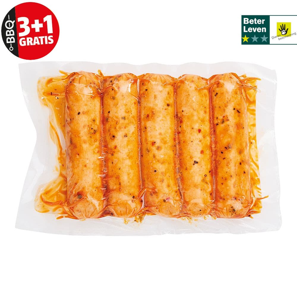 Poiesz Kip BBQ worsten piri piri 5 stuks