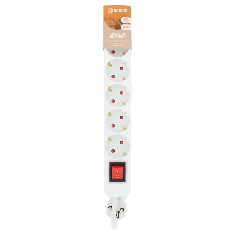 24BASICS Slimline Stekkerdoos RA 6V Switch