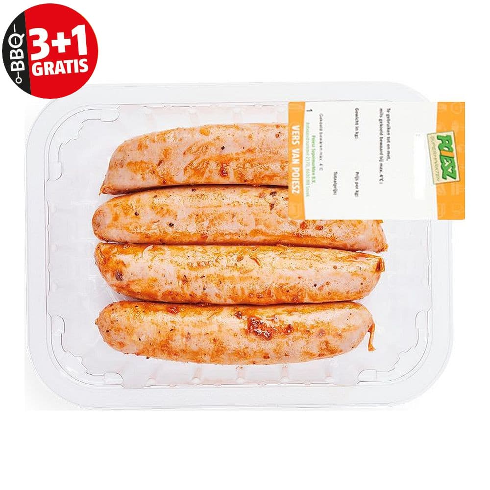 Poiesz BBQ worsten pittig 4 stuks