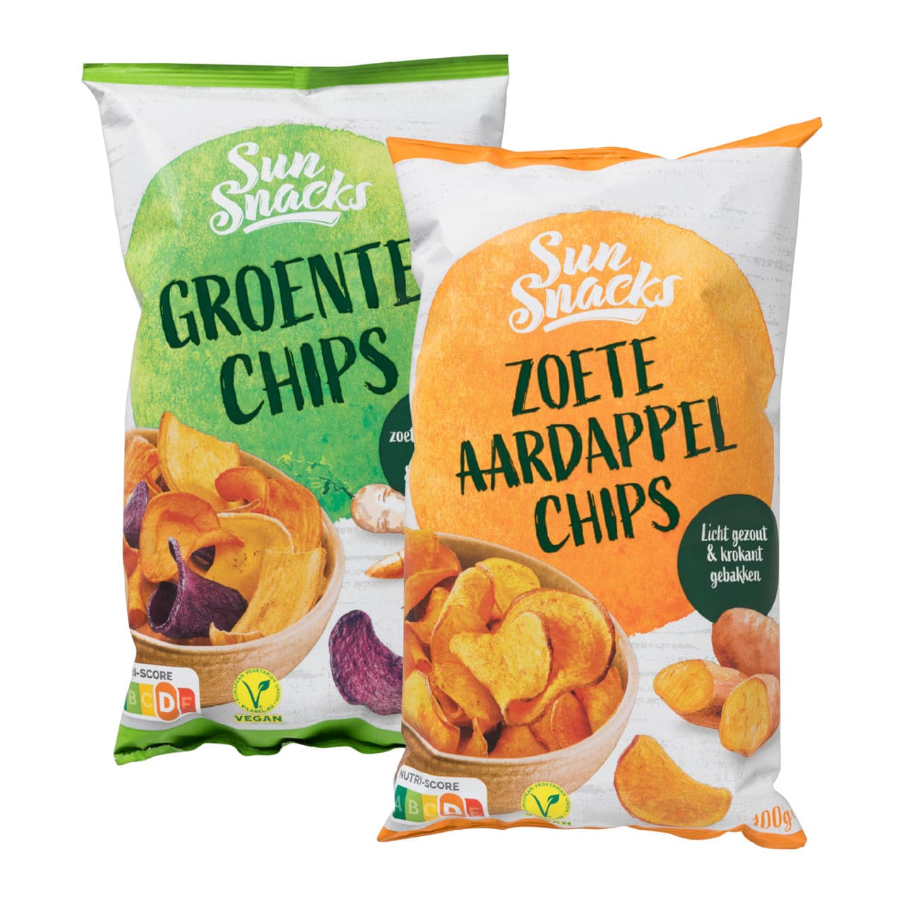 Groente- of zoete aardappelchips
