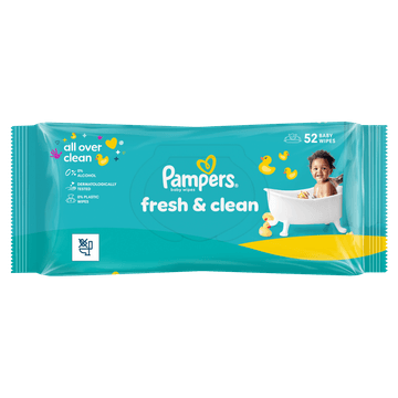 Pampers Fresh Clean Babydoekjes, 52 Doekjes