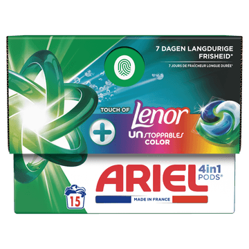 Ariel All-in-1 Pods Wasmiddel +Unstoppable Kleur 15 Wasbeurten