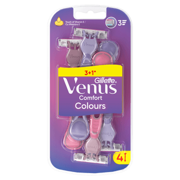 Gillette Venus Comfort Colours Scheermessen 4 Stuks