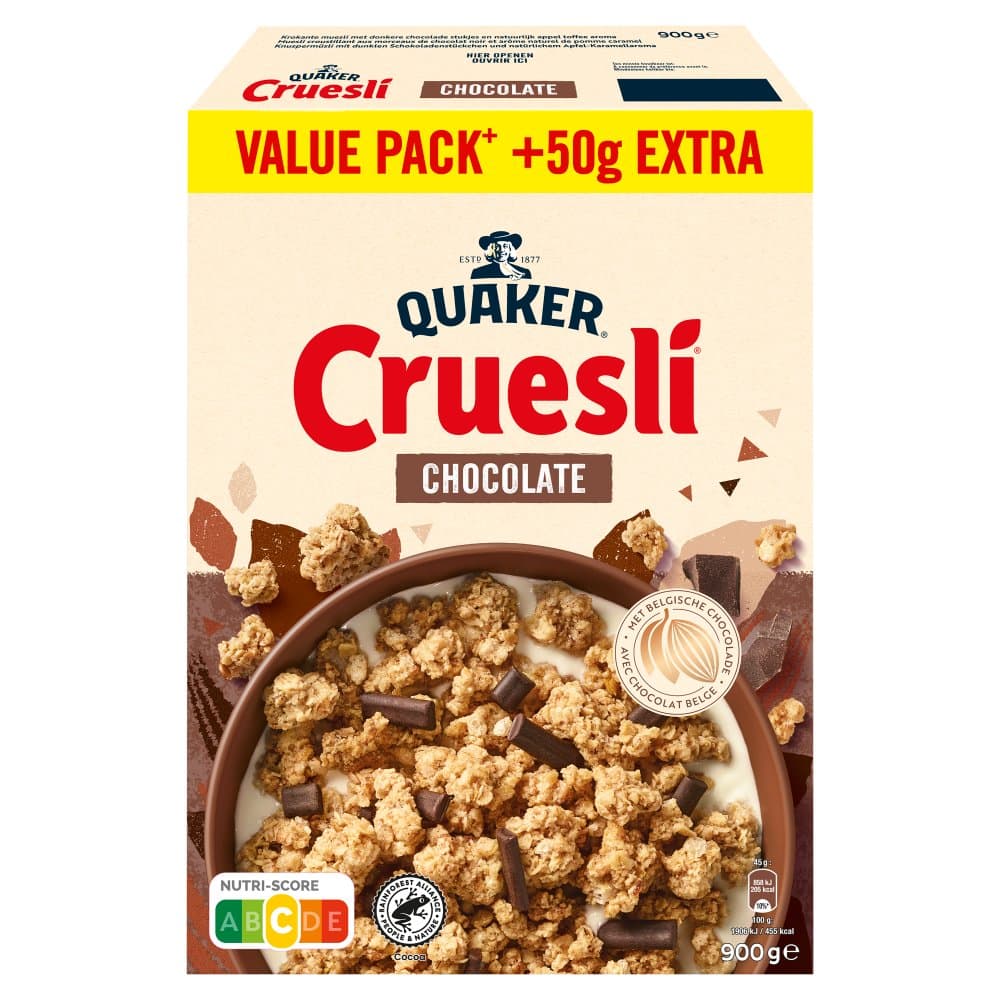 Quaker cruesli chocolate 900 gr
