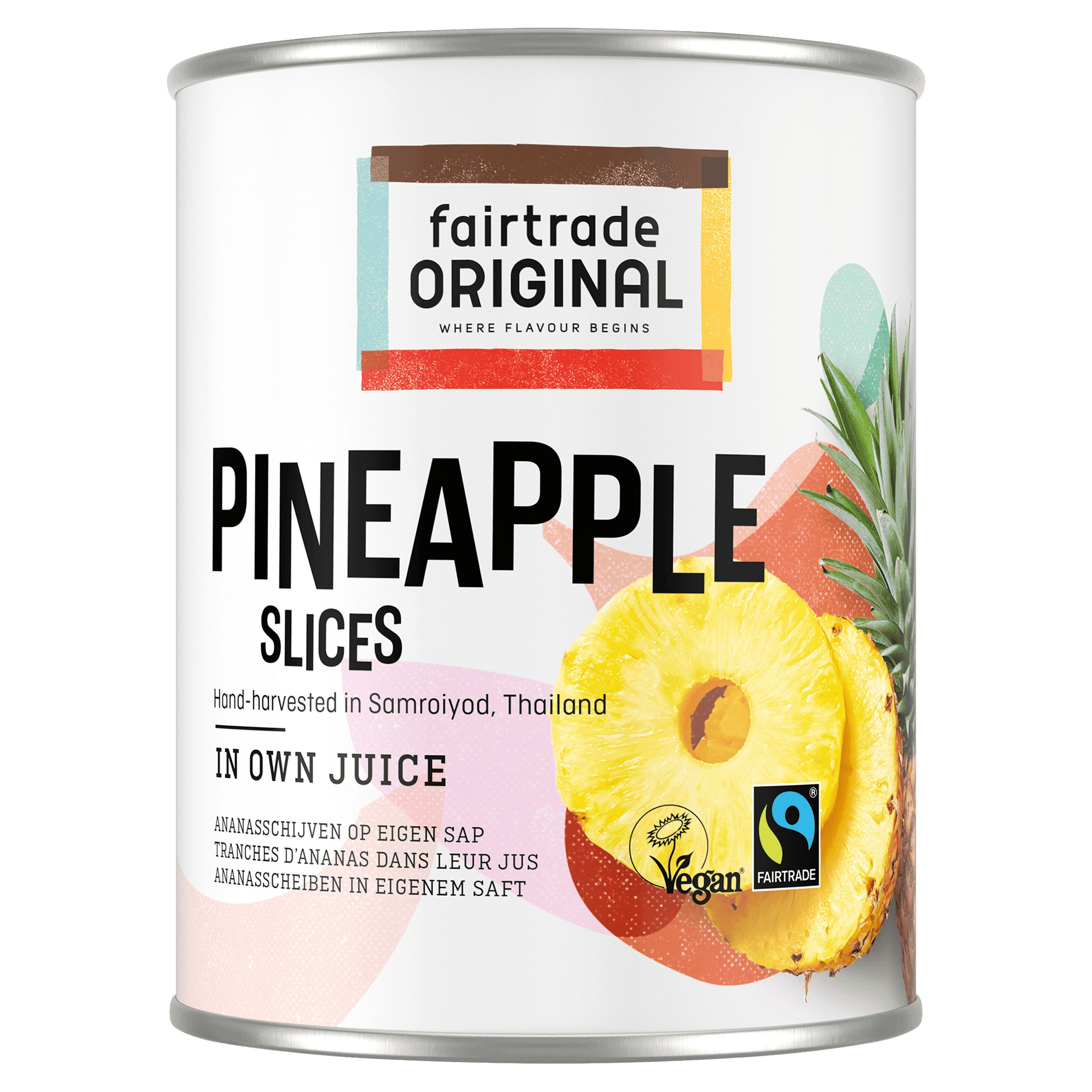 Fairtrade Original Pineapple slices in own juice, vegan