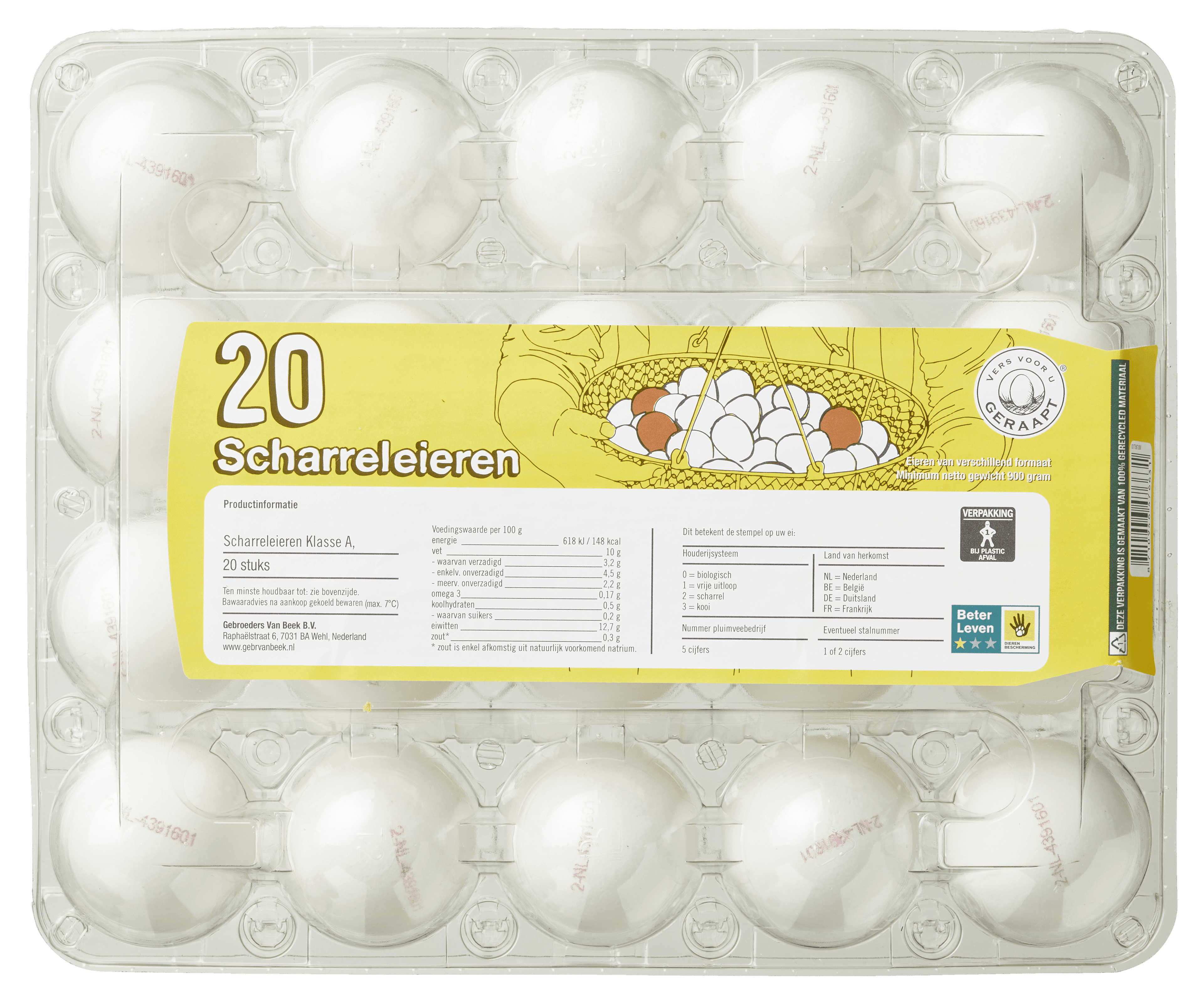Neutraal Scharreleieren s/m 20 stuks