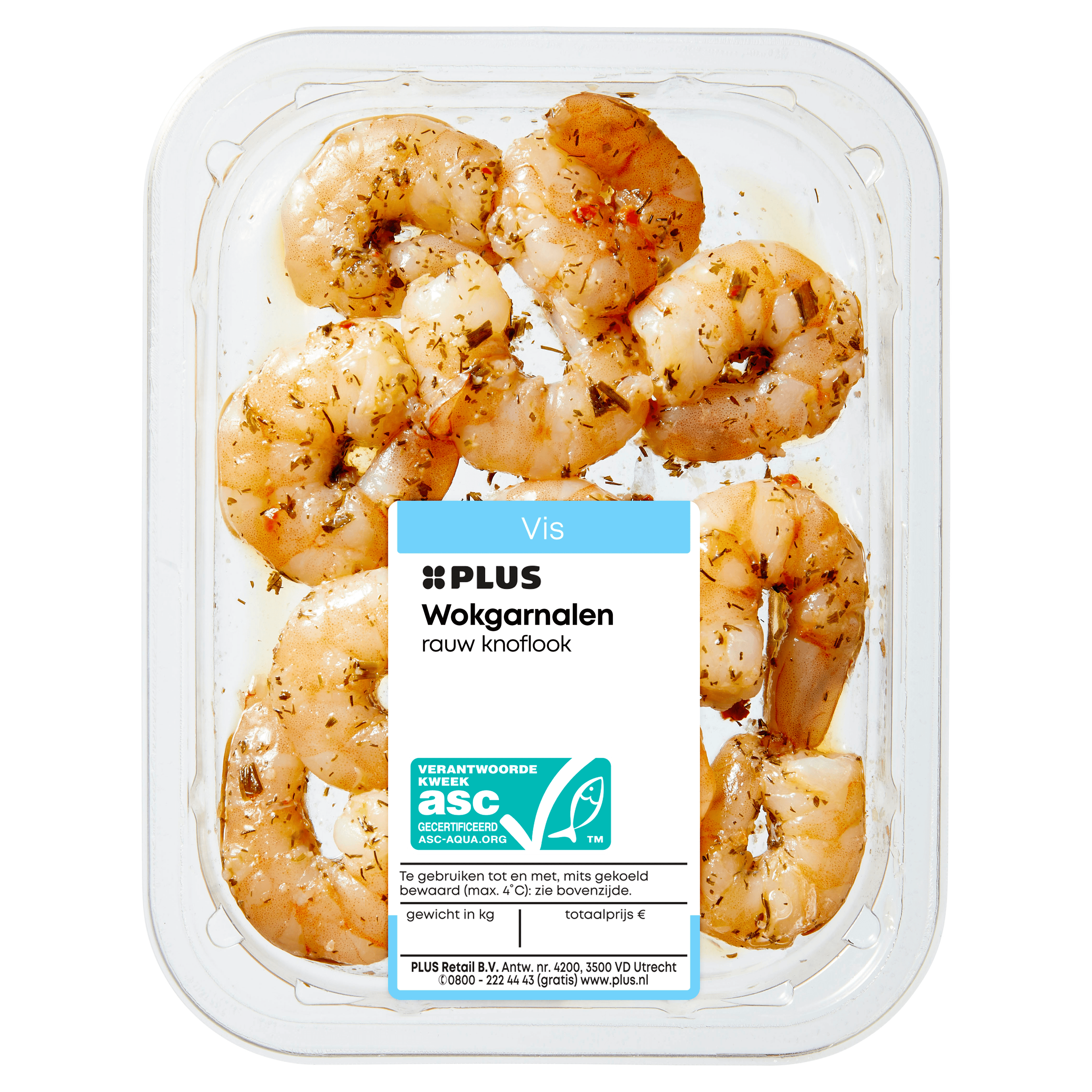 PLUS Wokgarnalen rauw knoflook