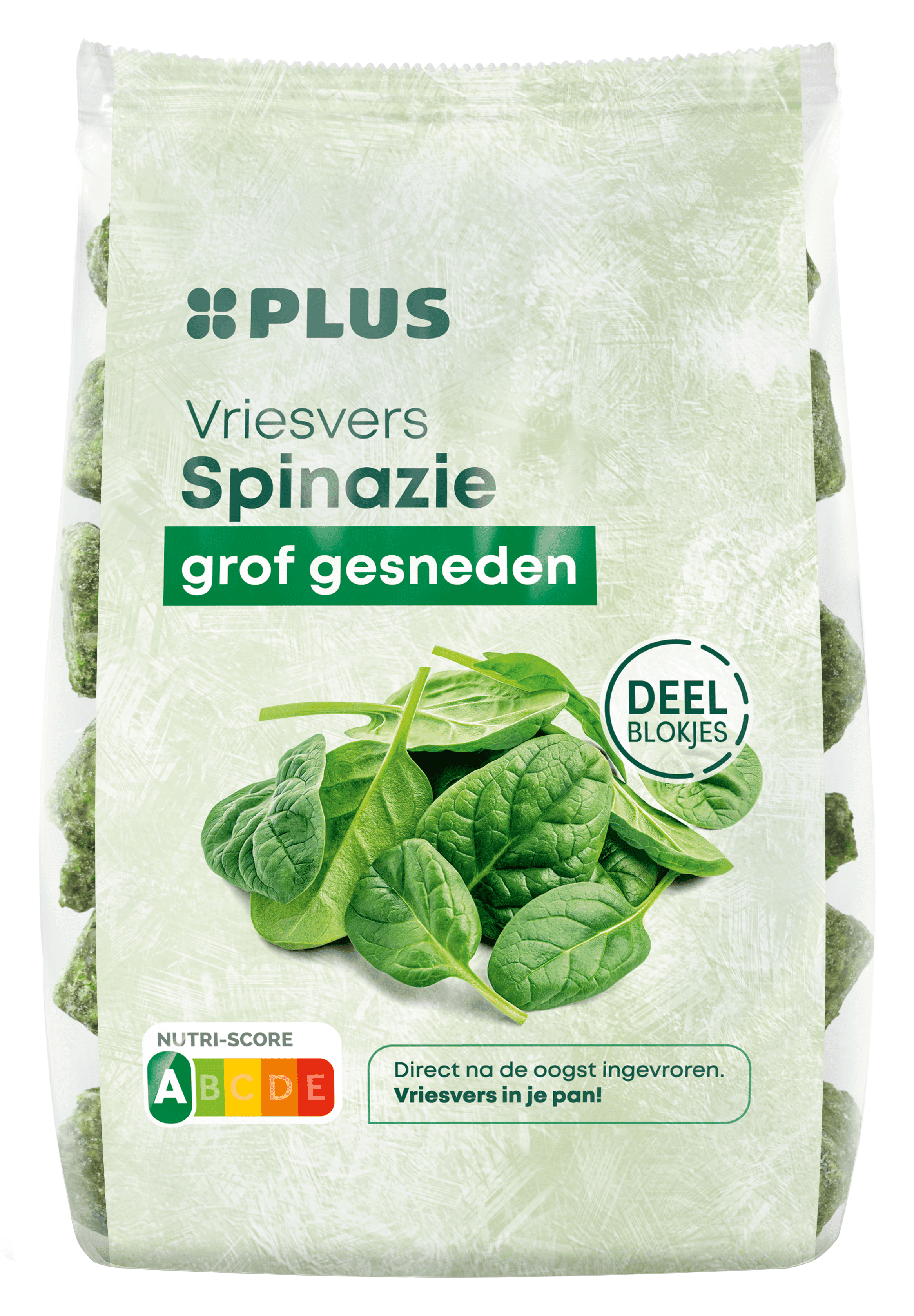 PLUS Gehakte spinazie fijn deelblokjes