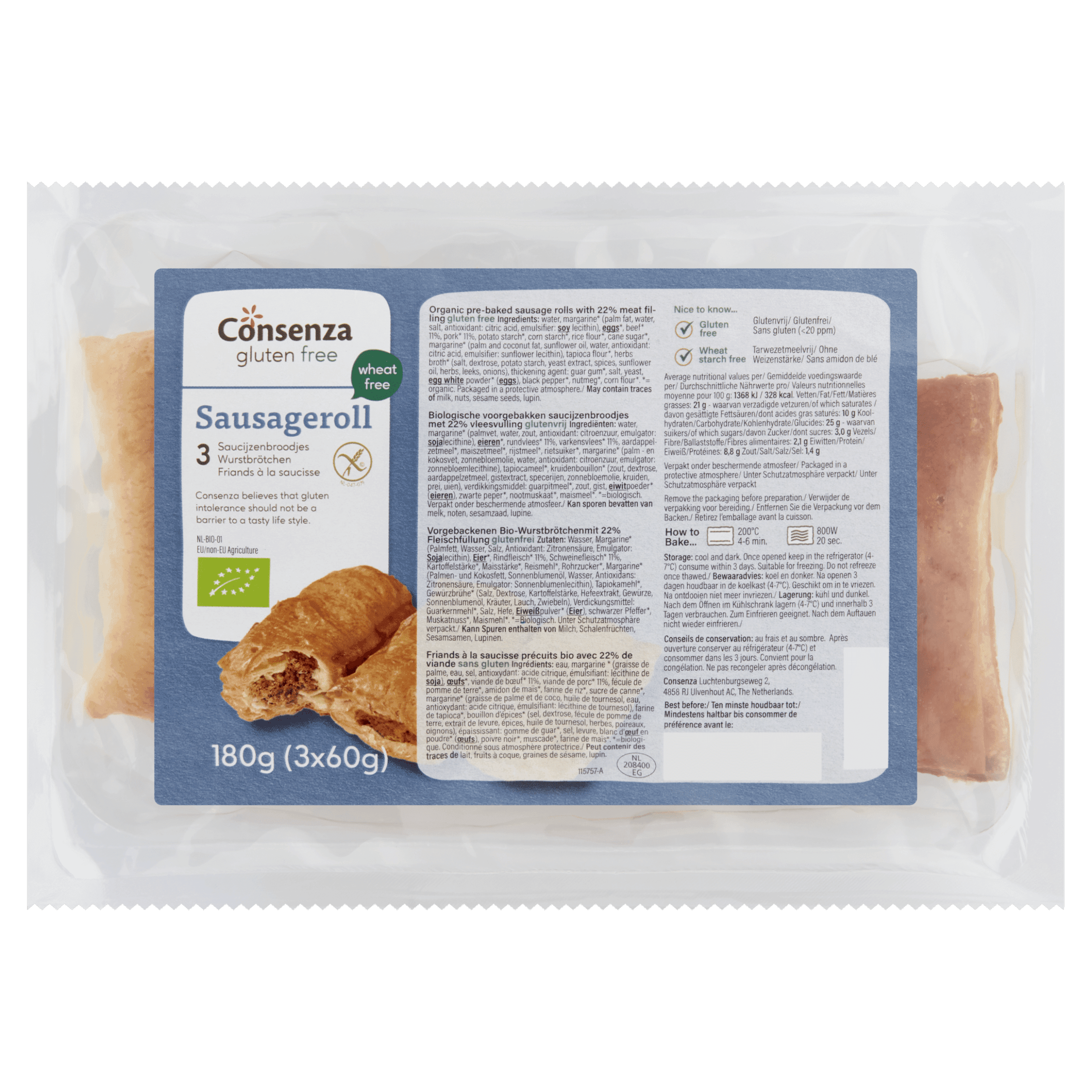 Consenza Saucijzenbroodjes gluten lactosevrij